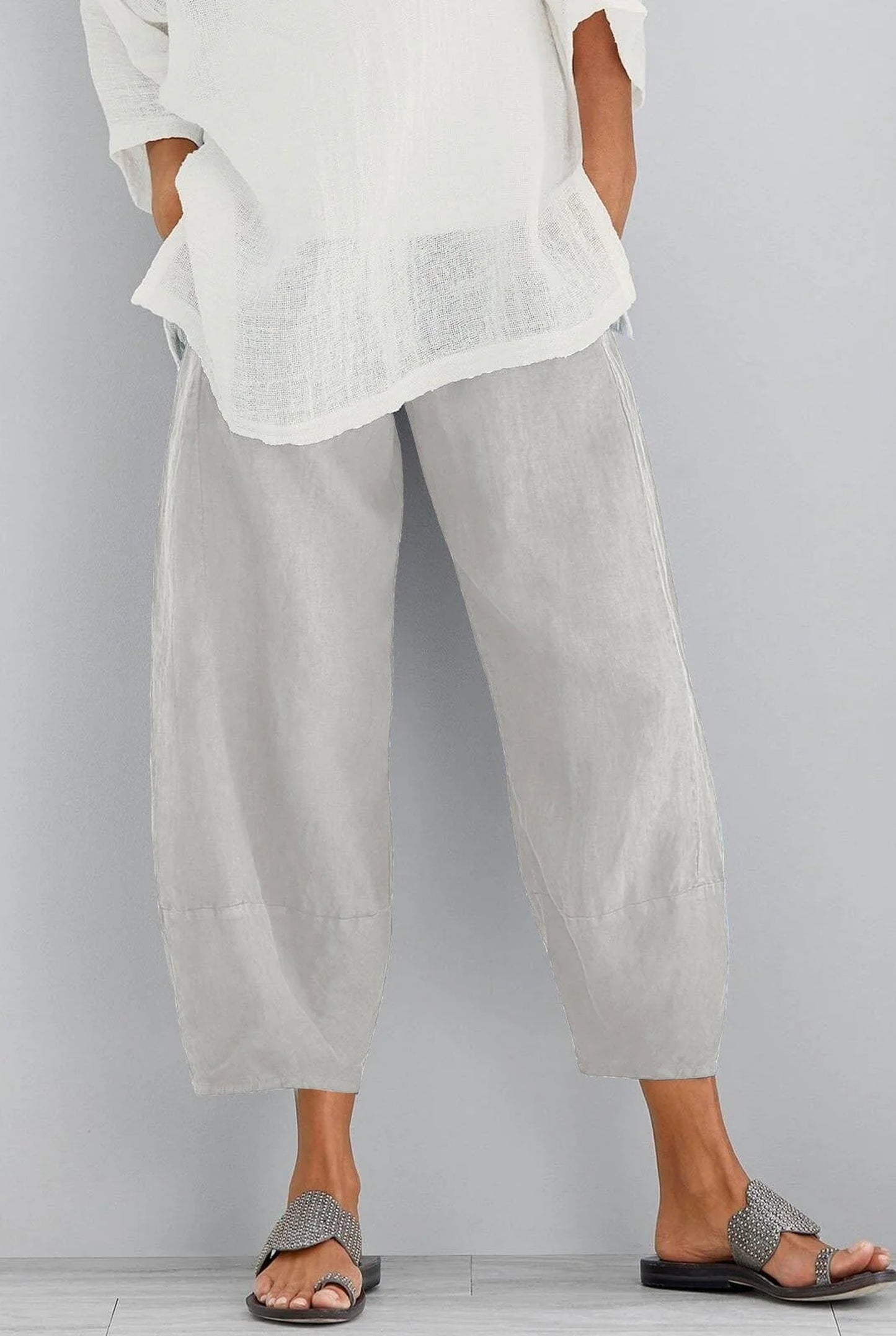 Amance Dames Broek | Wijde Pijpen | Enkellange Pasvorm