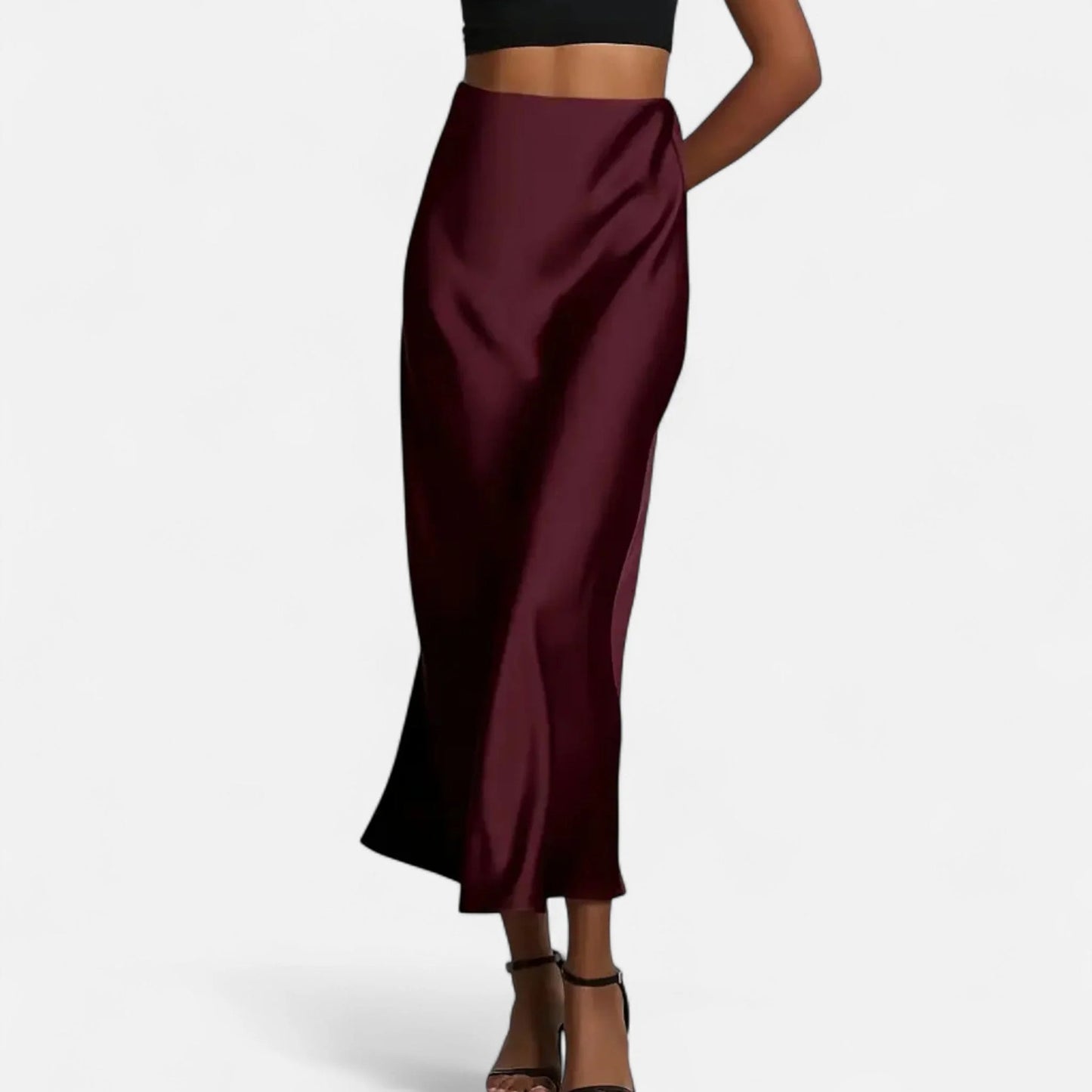 Garland Women's Skirt | Satin Midi | Flared Hem