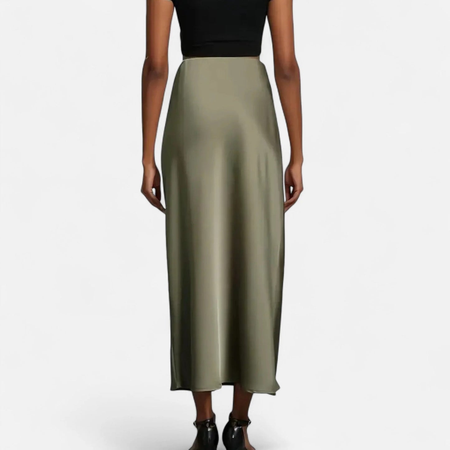 Garland Women's Skirt | Satin Midi | Flared Hem