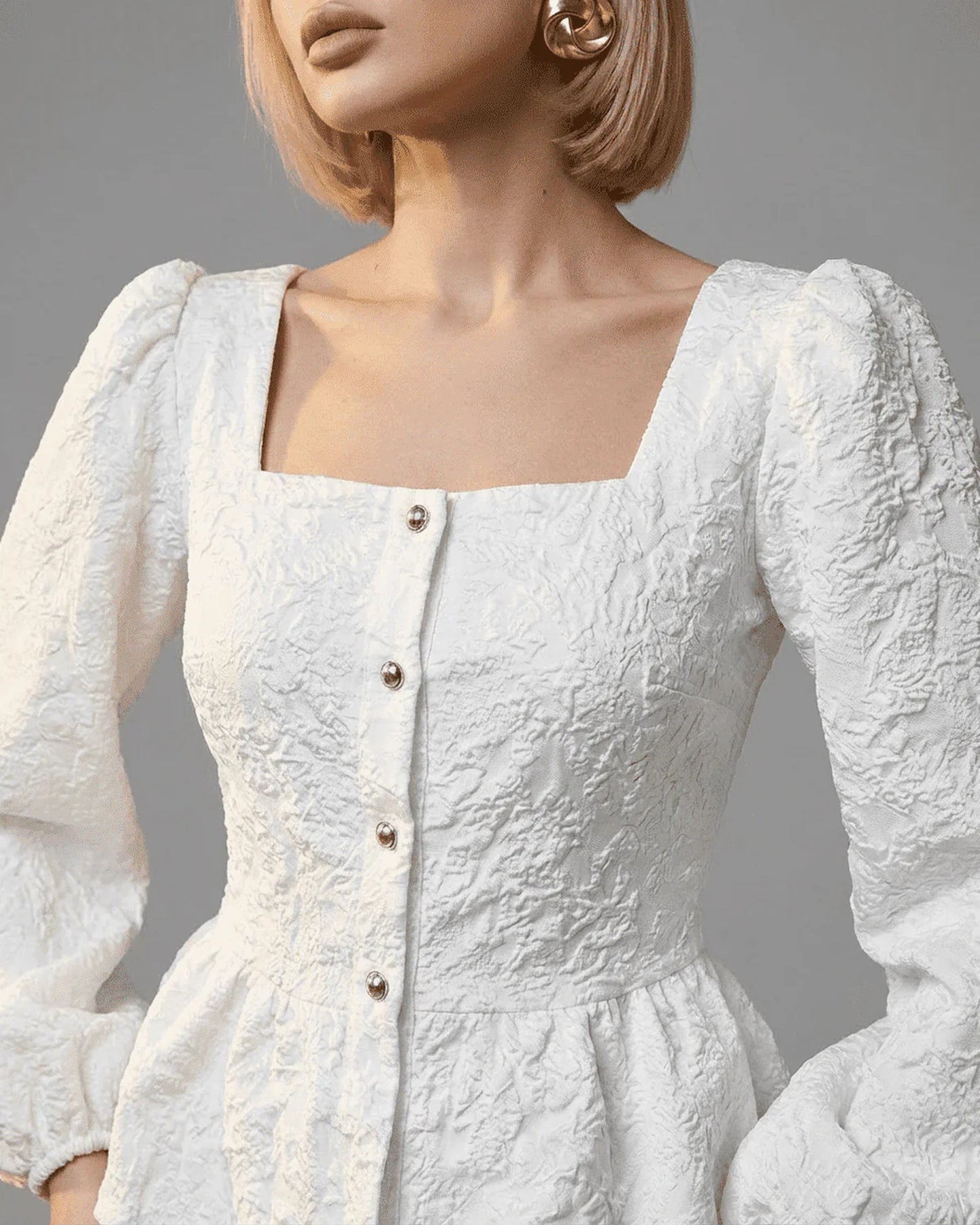 Aiglantine Dames Top | Peplum | Pofmouwen
