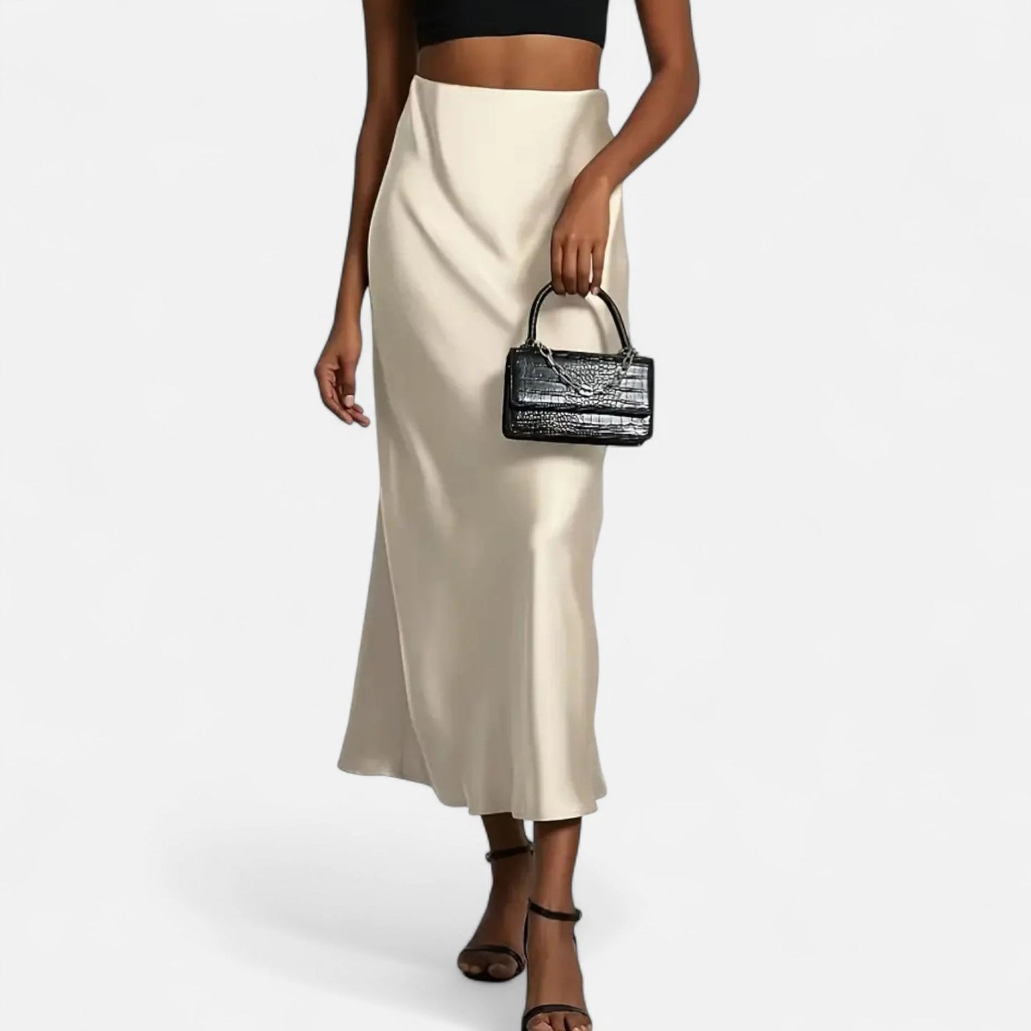 Garland Women's Skirt | Satin Midi | Flared Hem