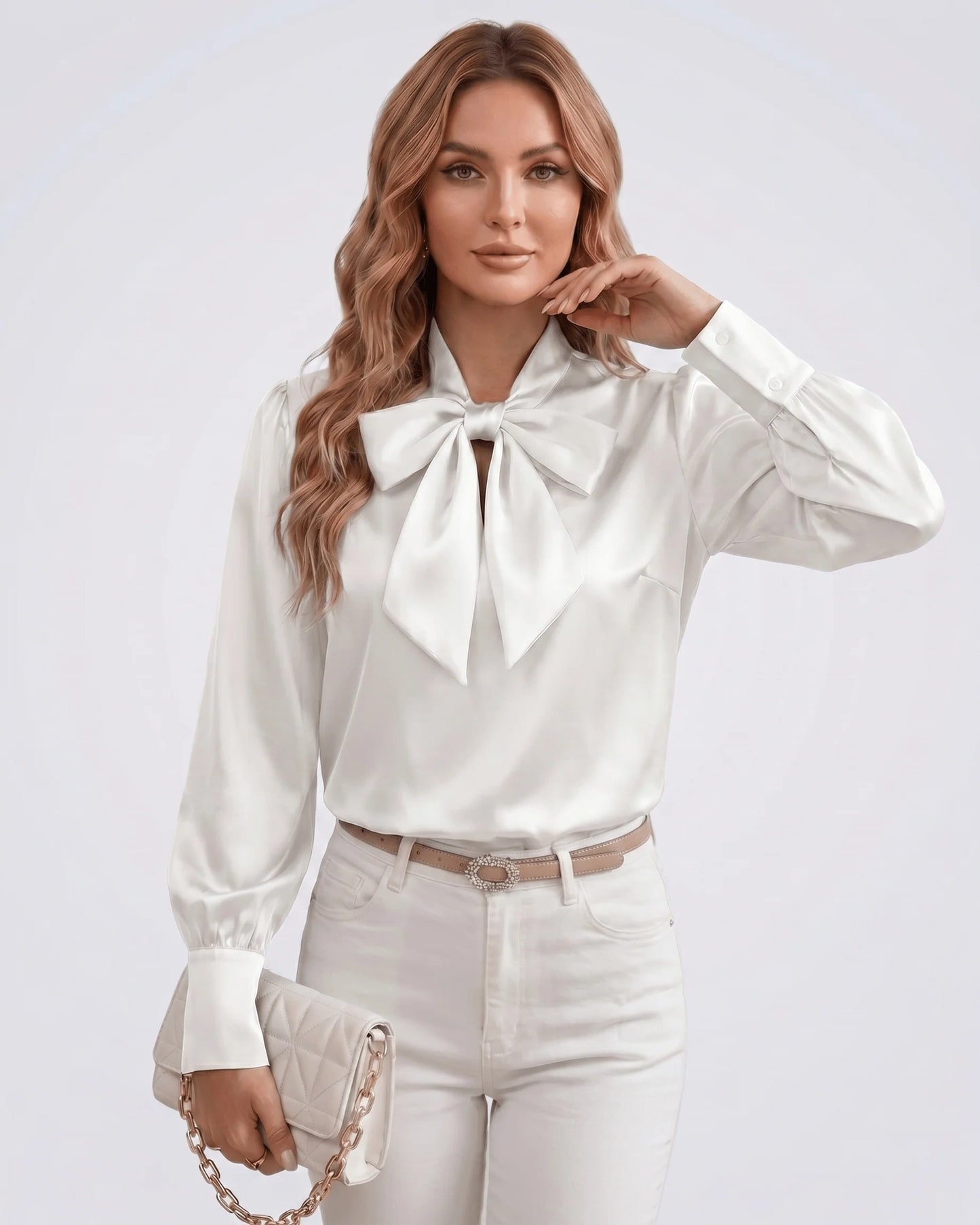Alberte Dames Top | Strikdetail | Ballonmouwen