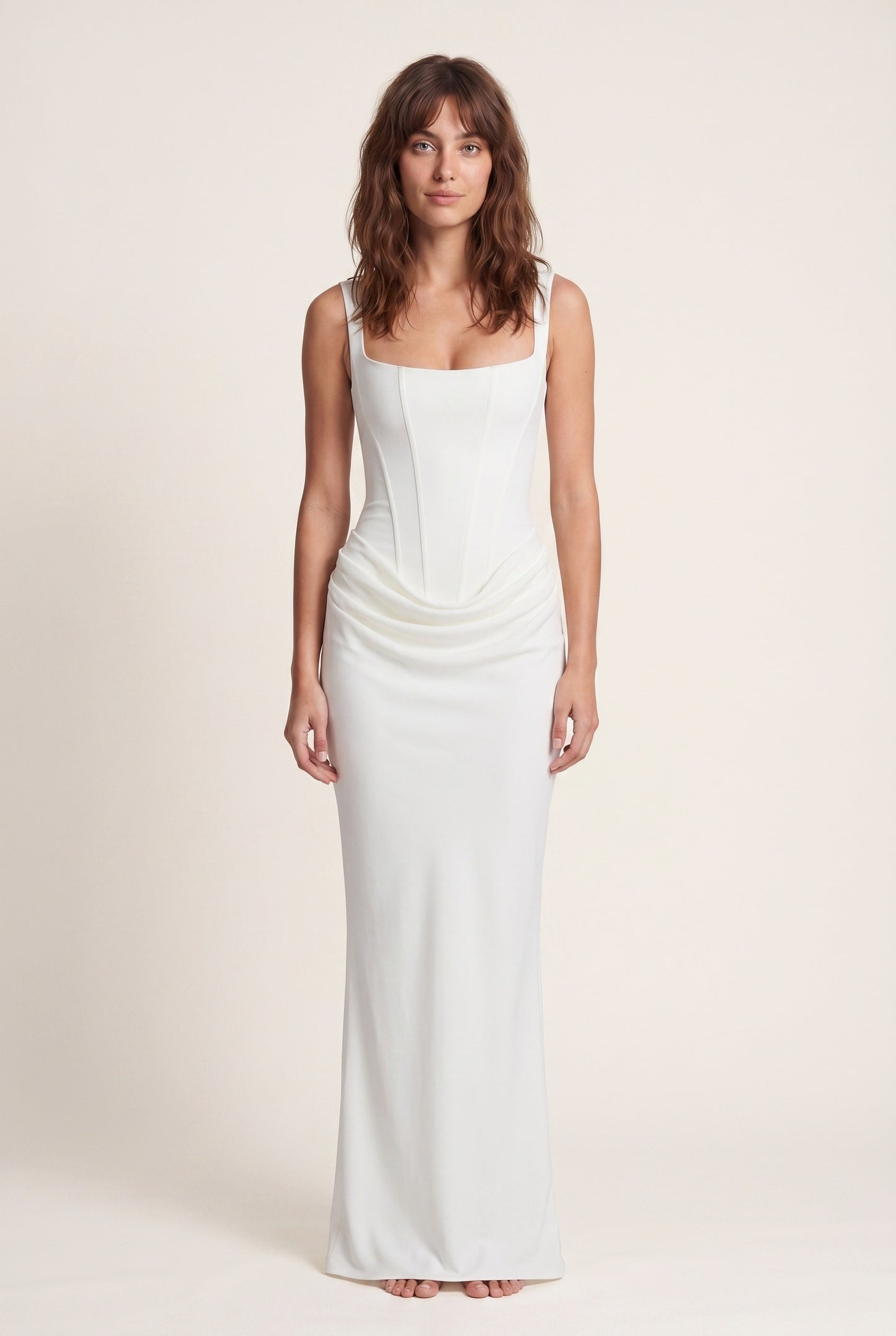 Esme Women's Maxi Dress | Corset Fit | Draped Waist
