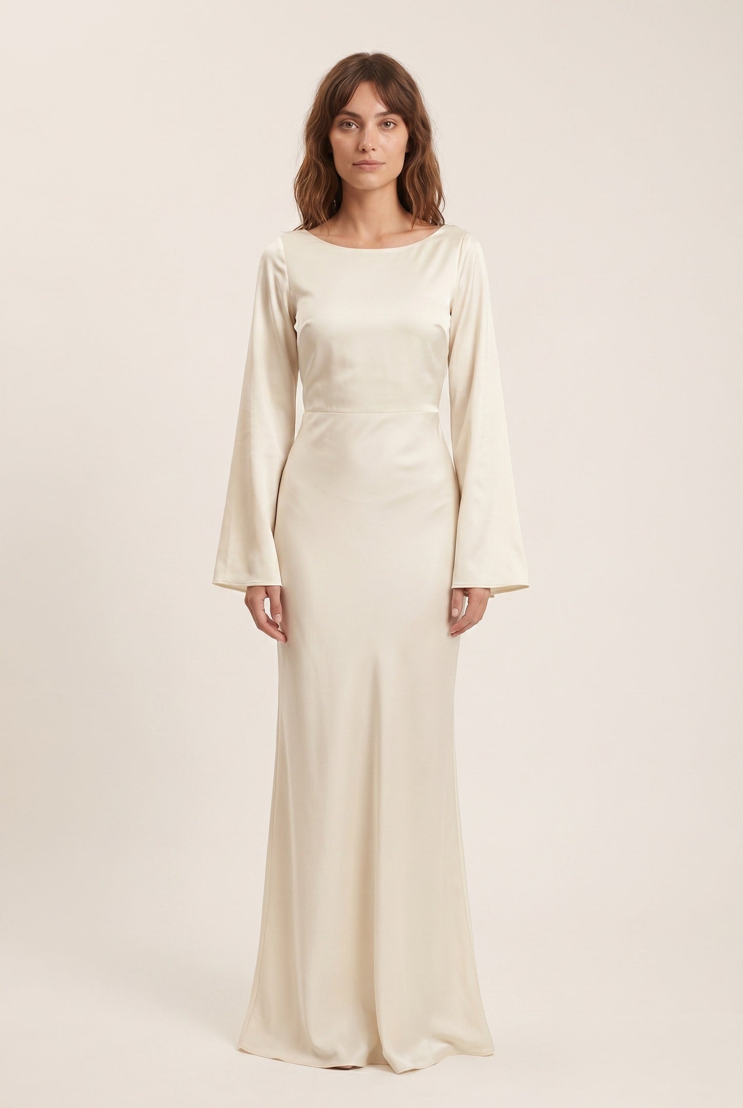 Sylvine Dames Maxi Sukienka | Okrągły Dekolt | Długie Rękawy