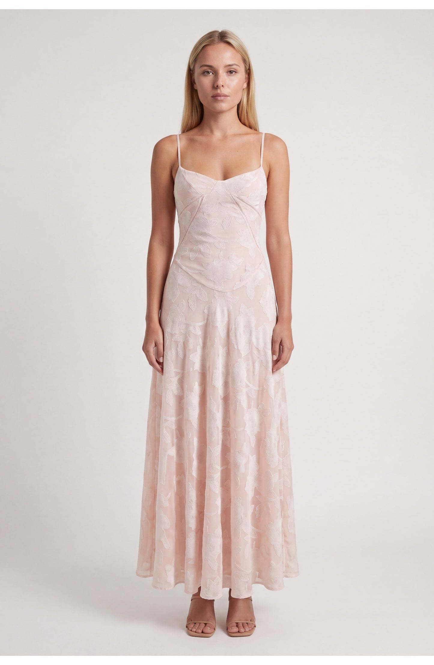 Evangéline Women's Maxi Dress | Heart-Shaped Neckline | Spaghetti Straps