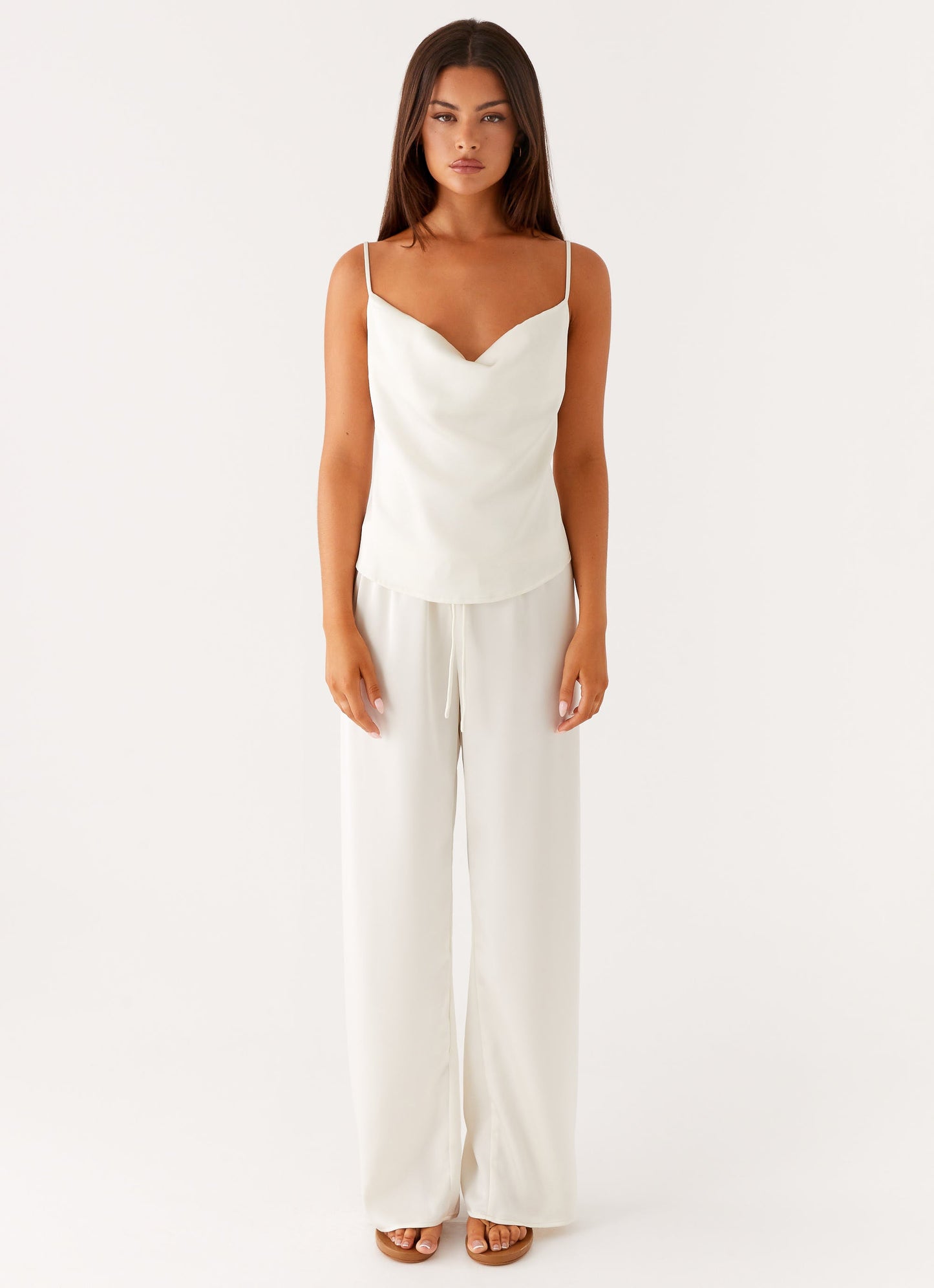 Lorelei Witte Blouse Dames – Elegante Drape met Verstelbare Bandjes 2