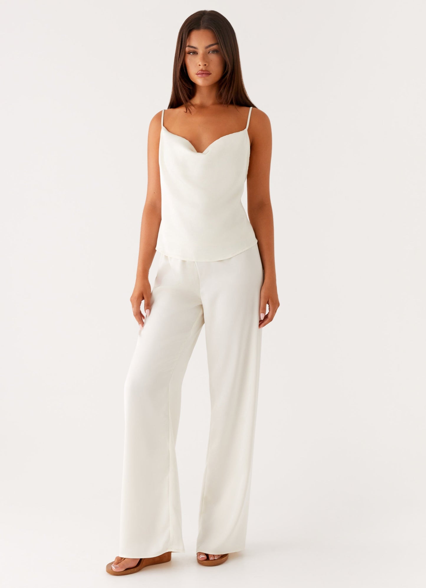 Lorelei Witte Blouse Dames – Elegante Drape met Verstelbare Bandjes 5