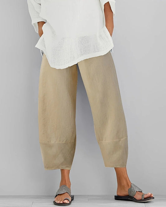 Pascaline Women's Trousers | Wide-Leg Legs | Horizontal Stitching