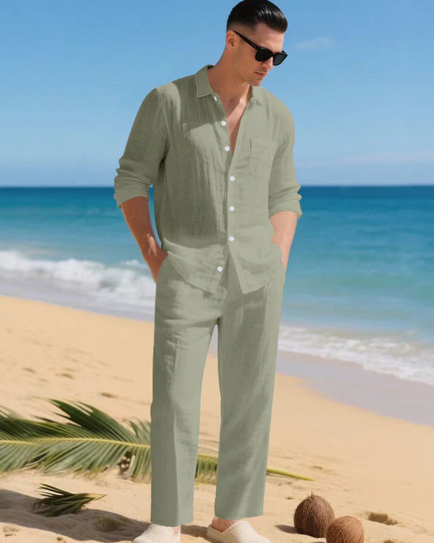 Bartolomeo Heren Co-Ord Set | Oversized Shirt | Wide Trousers