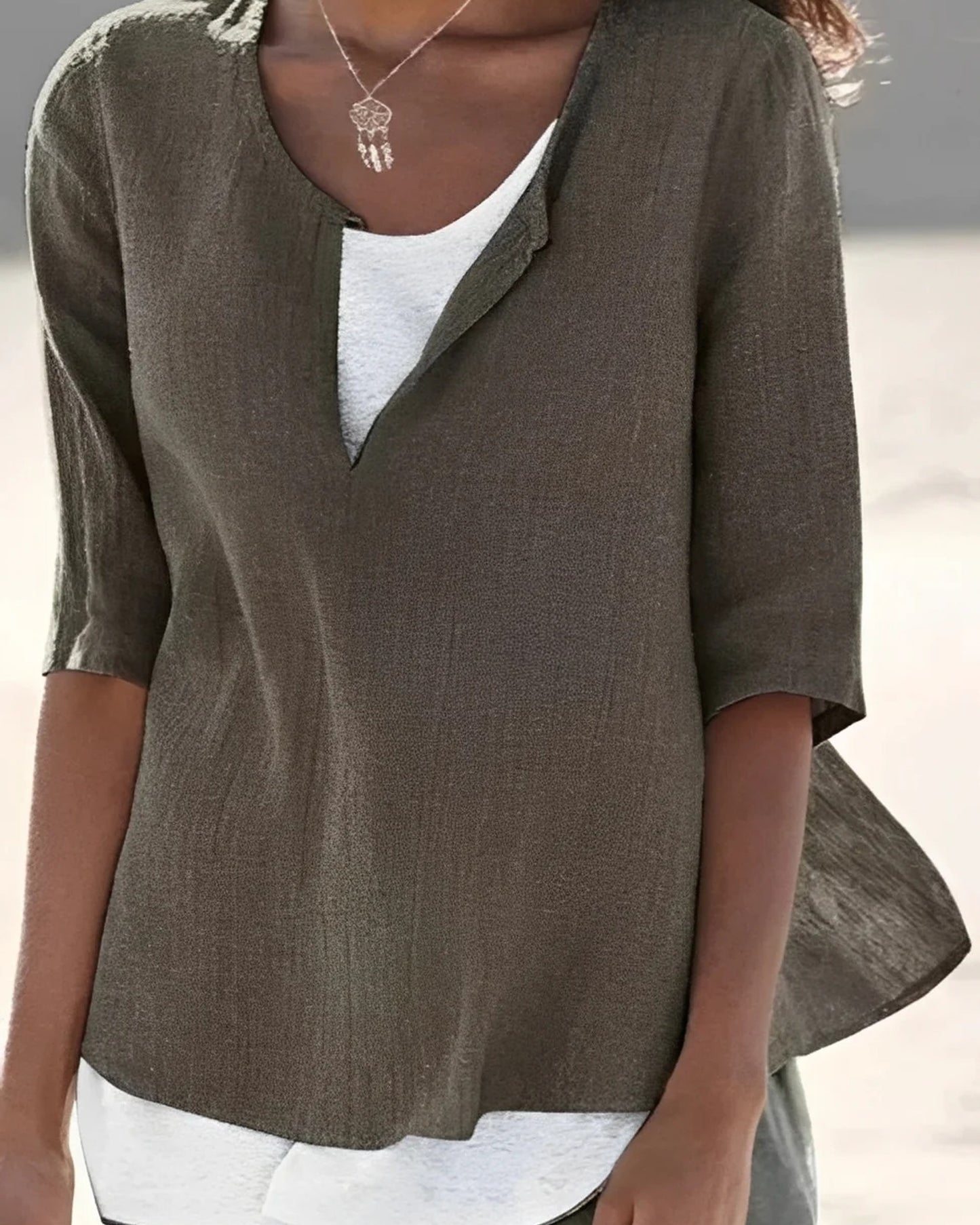Ofélie Women's Top | V-Neck | Short Sleeves