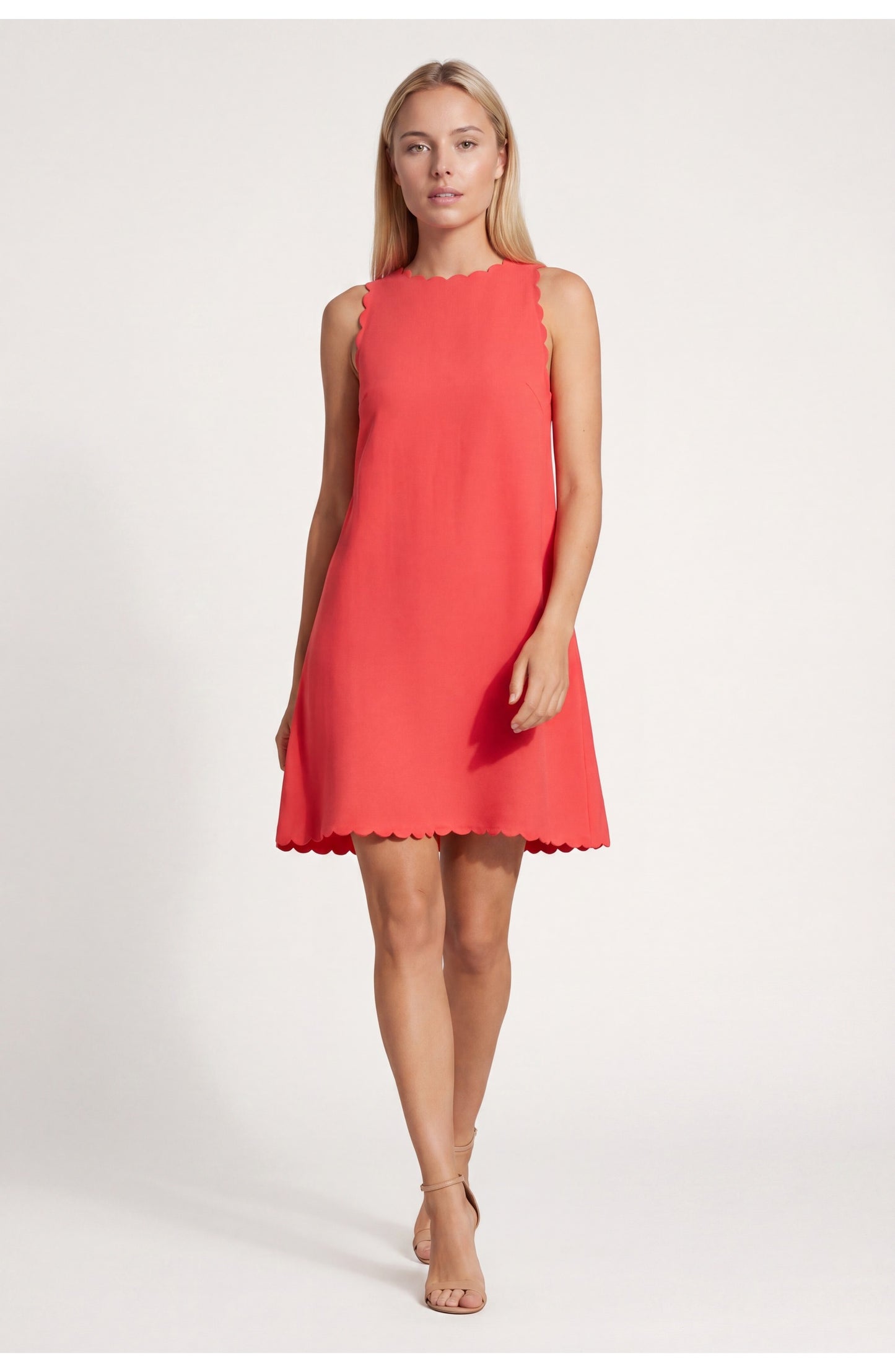 Jacqueline Women's Mini Dress | Scalloped Hem | A-line Silhouette