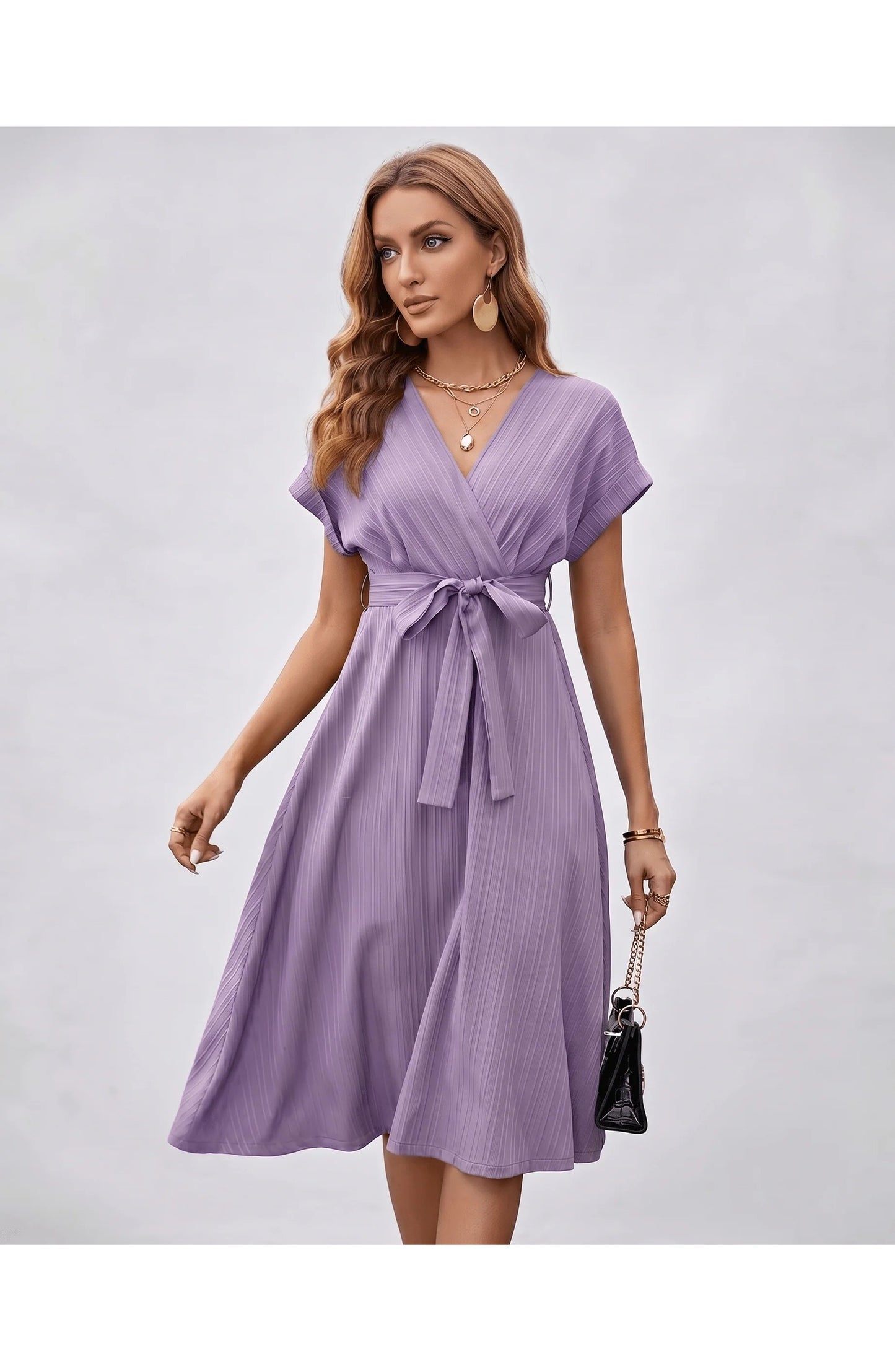 Pascale Women's Midi Dress | V-Neck | Wrap Design