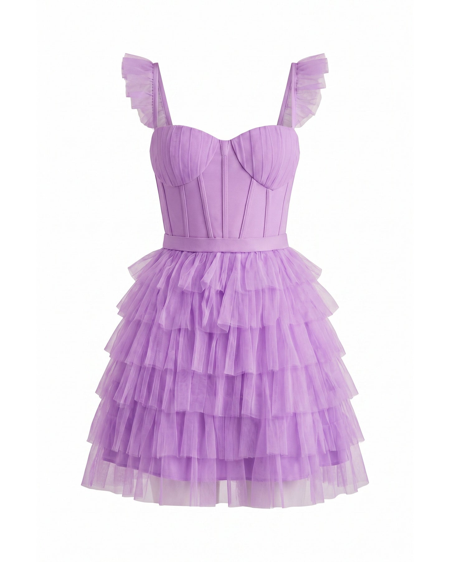 Annick Women's Mini Dress | Layered Tulle Skirt | Stitched Bustier Bodice