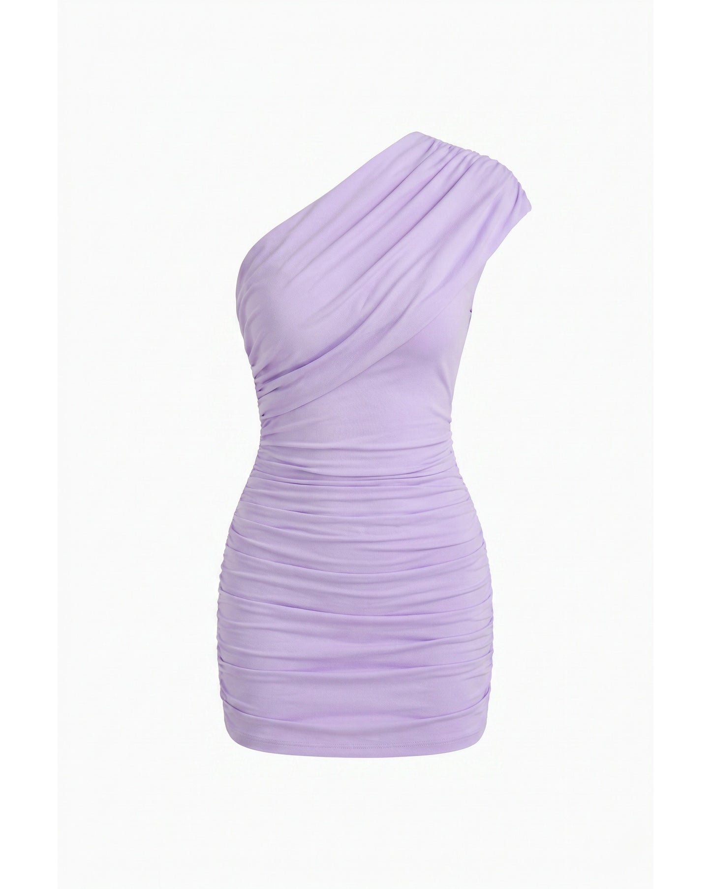 Luce Dames Mini Jurk | One-Shoulder Design | Geplooid Detail