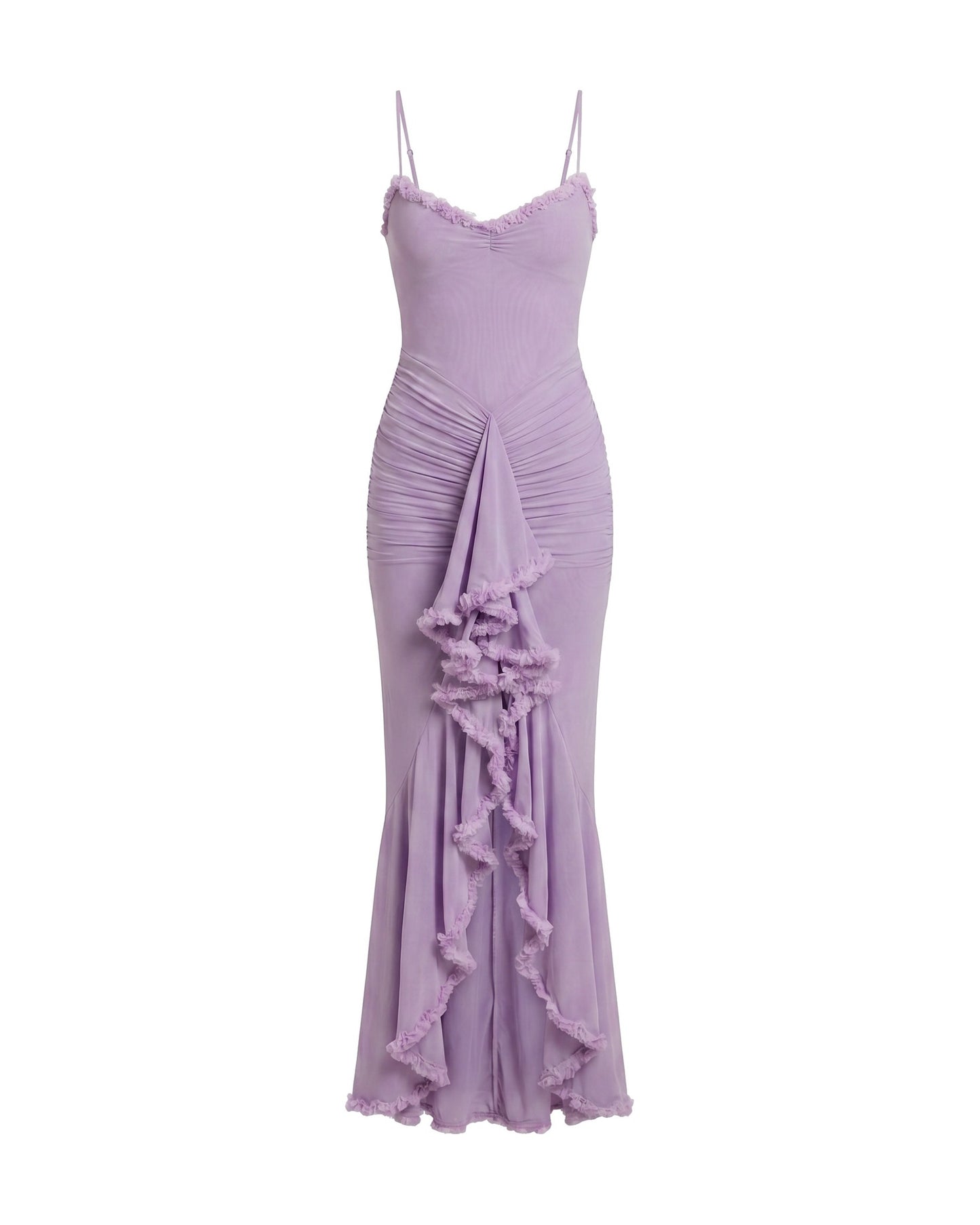 Miranda Dames Maxi Jurk | Sweetheart Hals | Ruffle Split