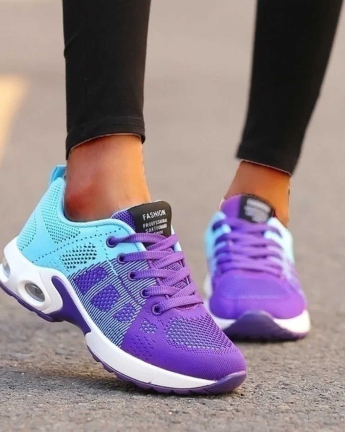 Caterina dames-sneakers | Mesh-overdel | Kontrastfarvet sål