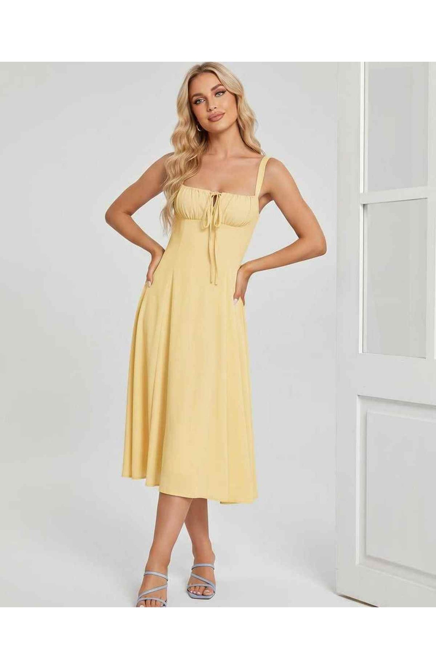 Lætitia Women's Midi Dress | Square Neck | A-line