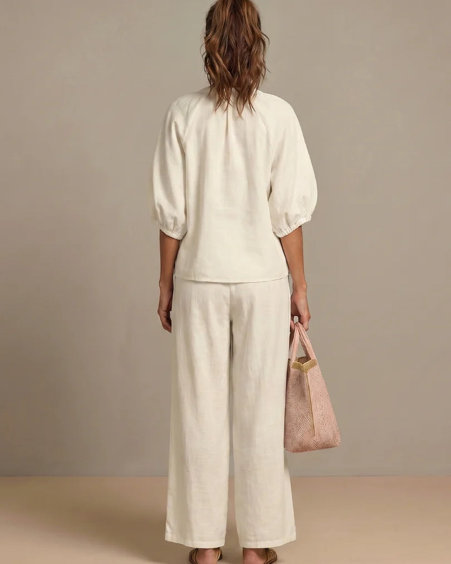 Andréa Dames Co-ord Set | Ballonmouwen | Ritssluiting Voorkant