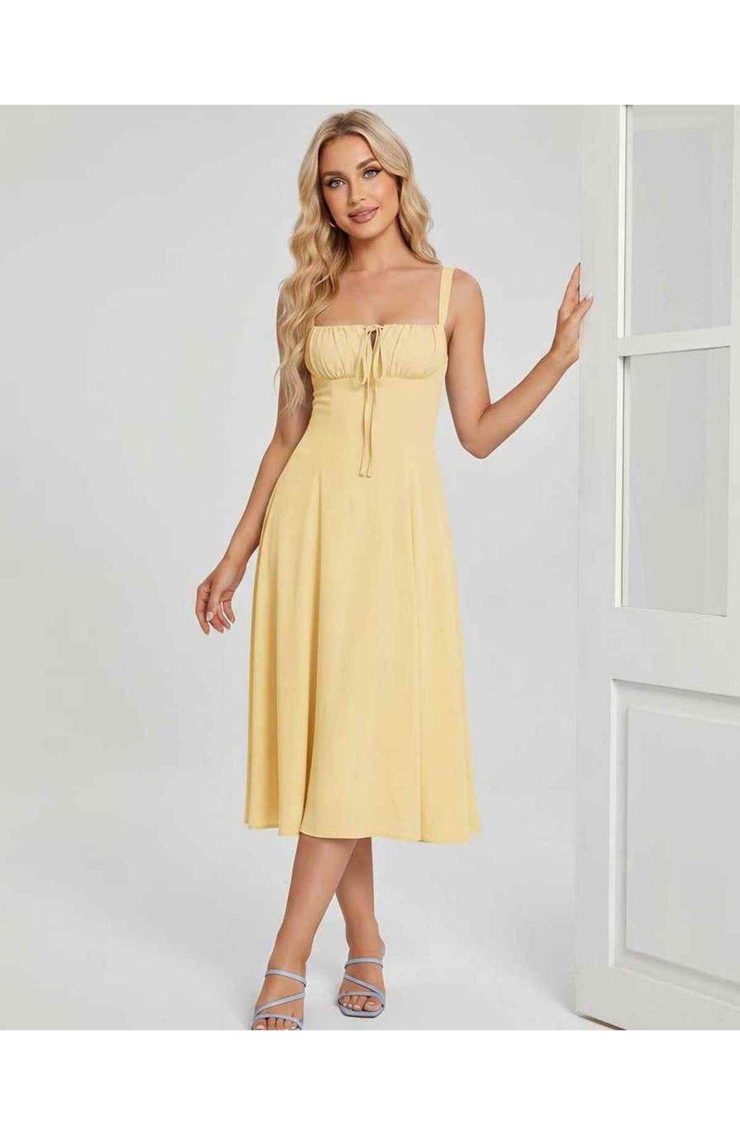 Lætitia Women's Midi Dress | Square Neck | A-line