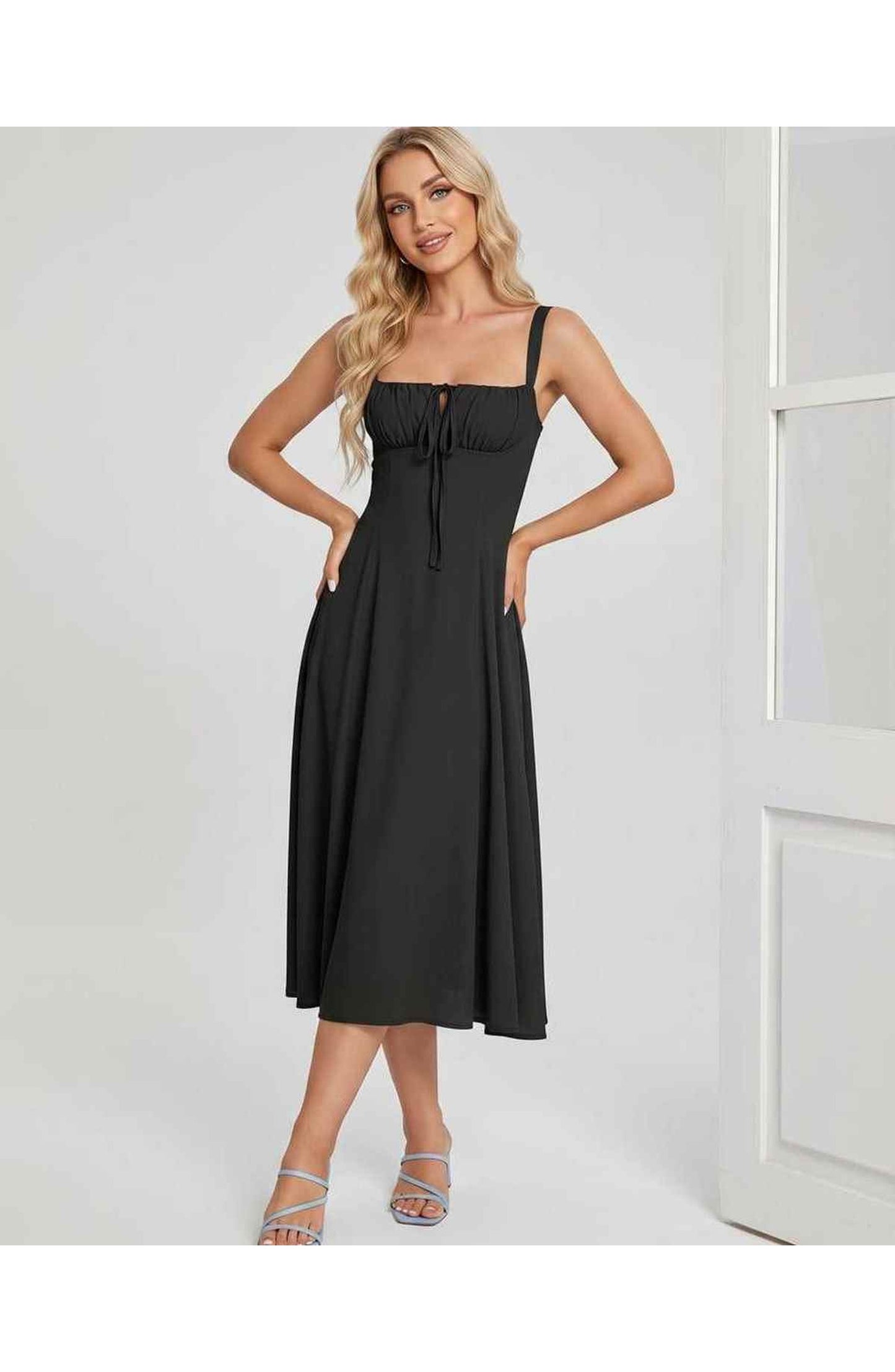 Lætitia Women's Midi Dress | Square Neck | A-line