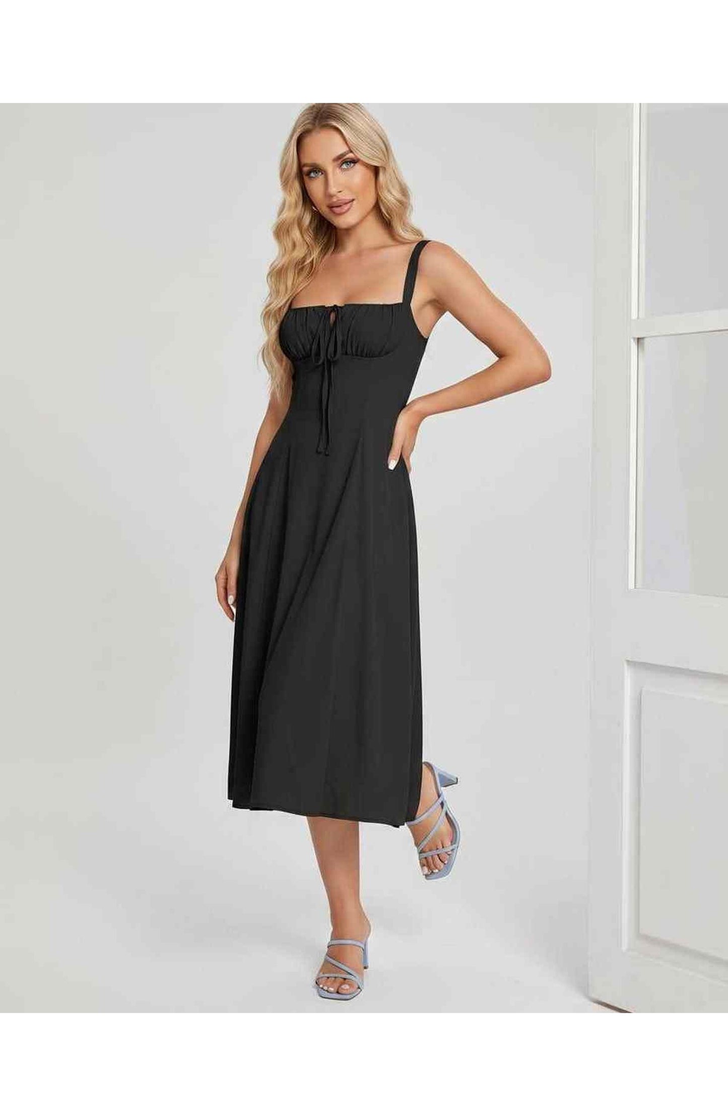 Lætitia Women's Midi Dress | Square Neck | A-line