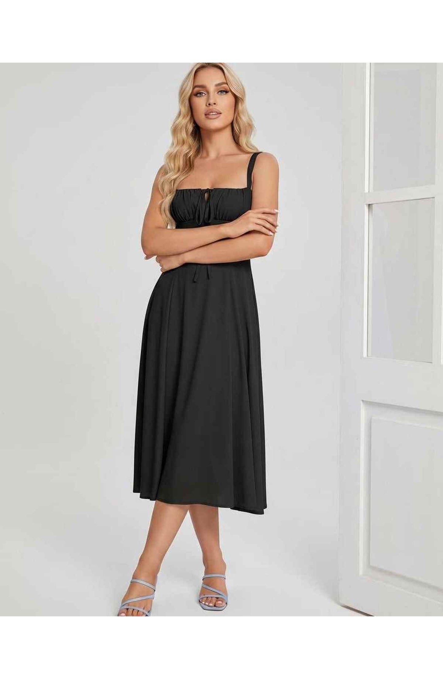 Lætitia Women's Midi Dress | Square Neck | A-line