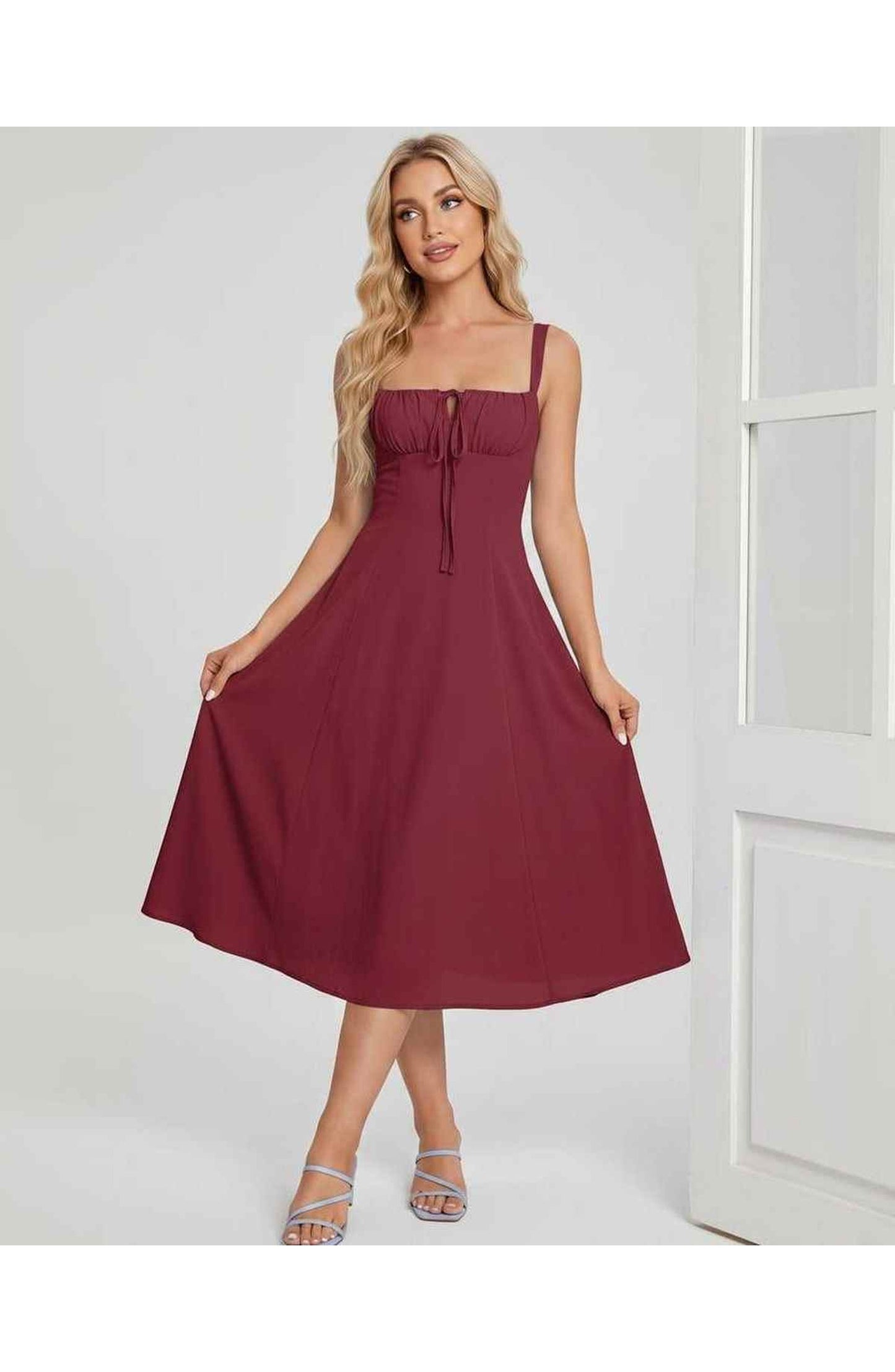 Lætitia Women's Midi Dress | Square Neck | A-line