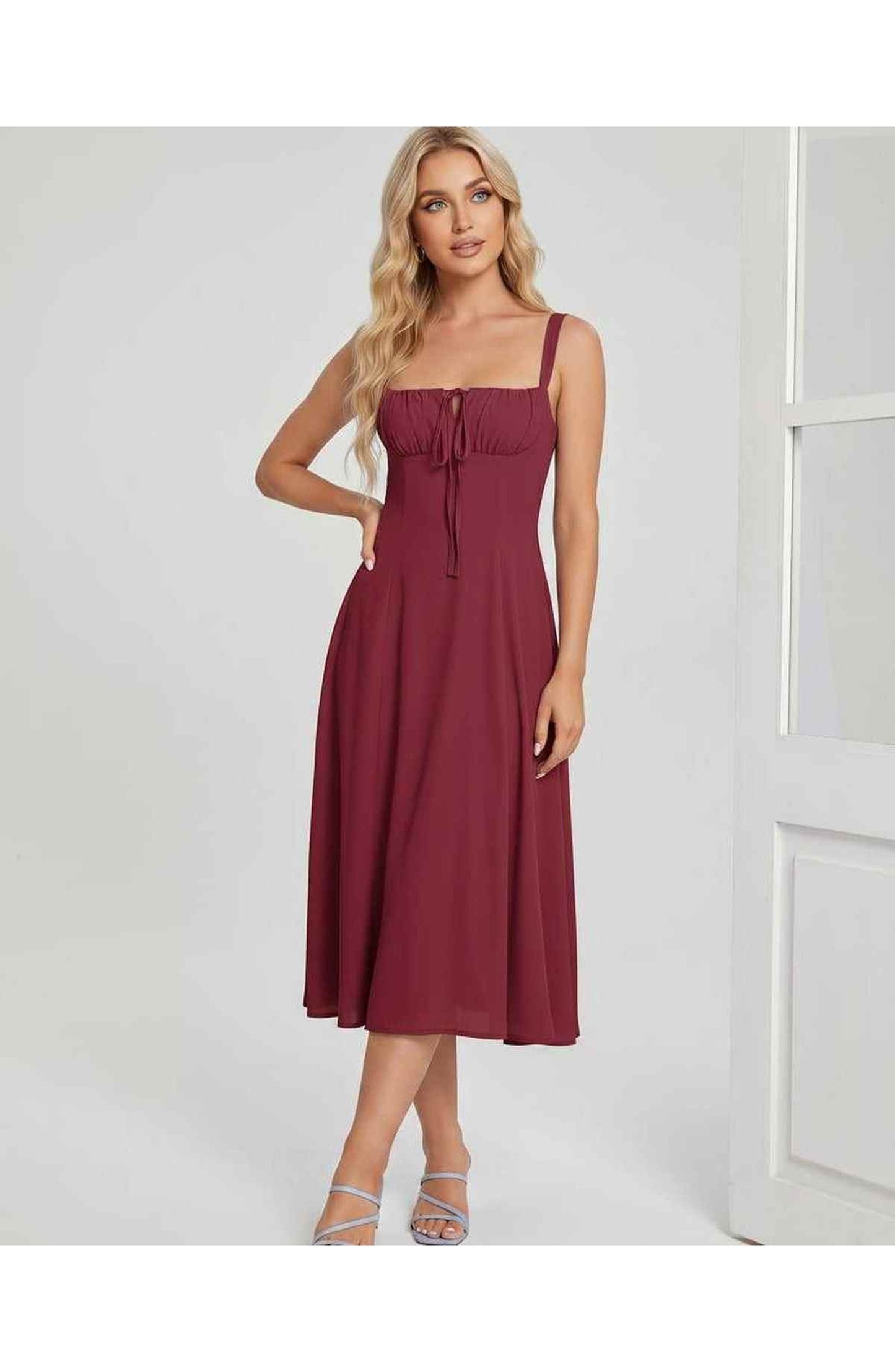 Lætitia Women's Midi Dress | Square Neck | A-line