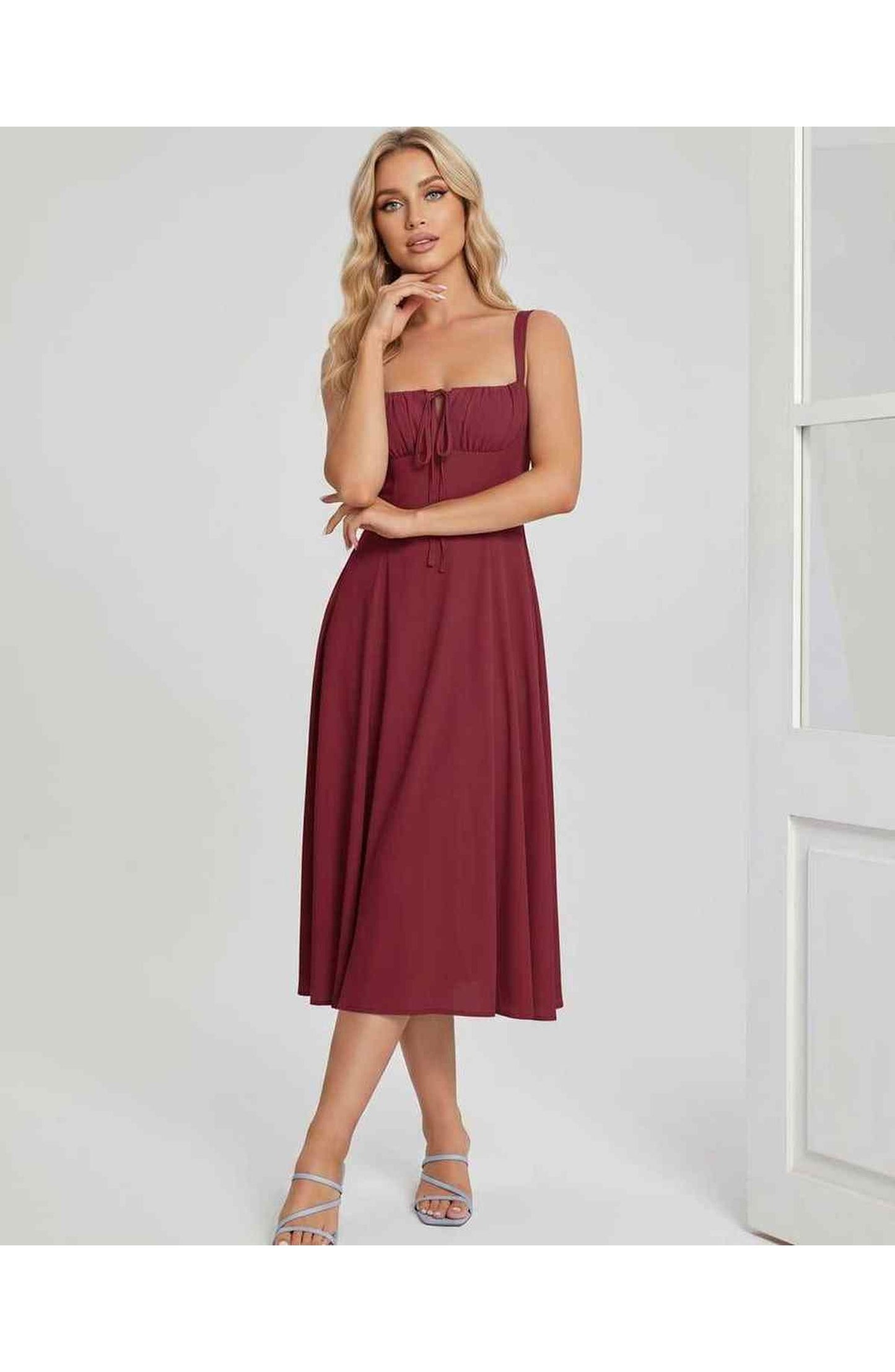 Lætitia Women's Midi Dress | Square Neck | A-line