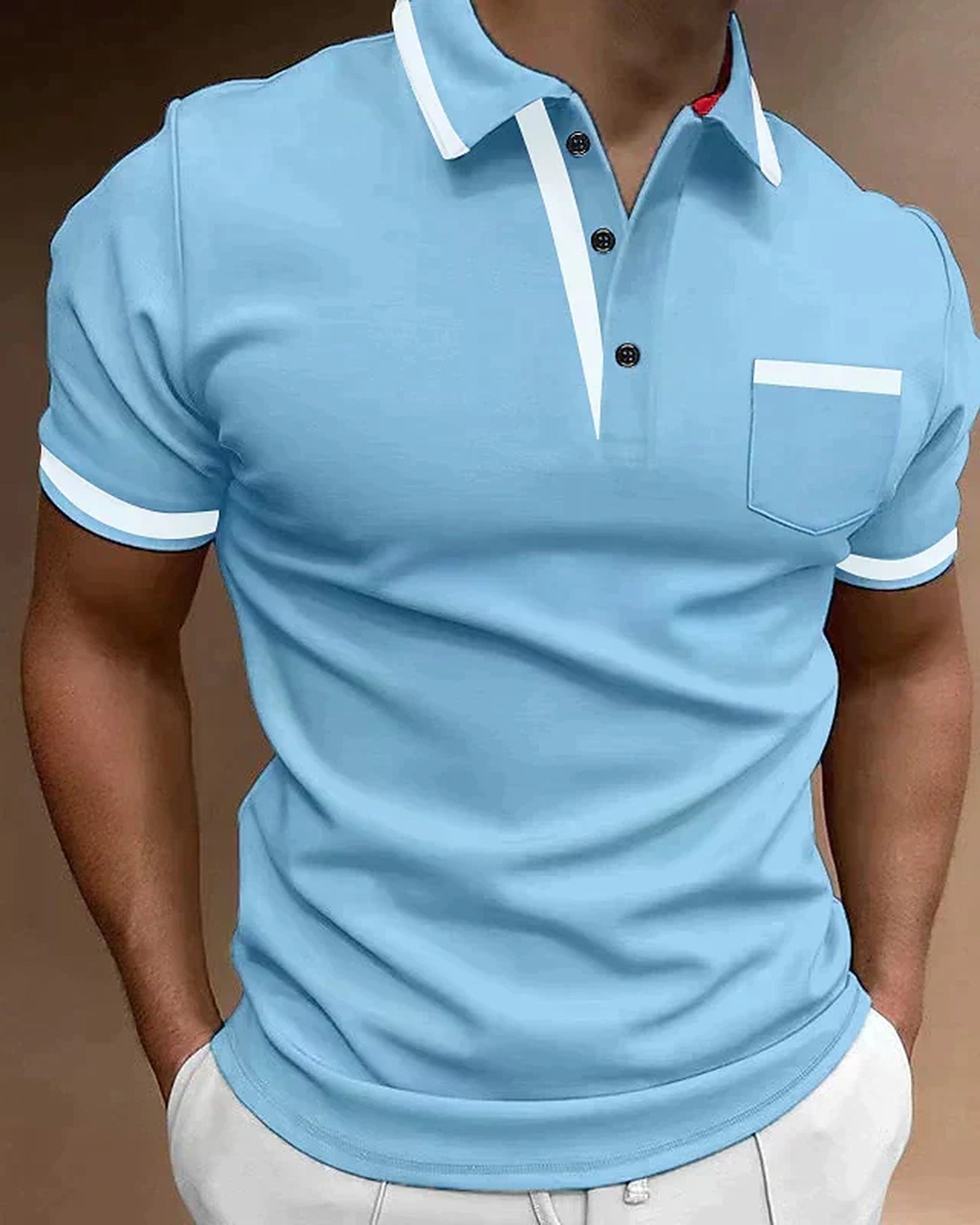 Sandro Heren Polo Shirt | Gestreepte Mouwen | Borstzak Detail