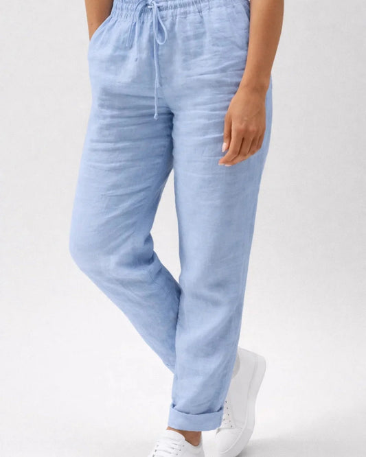 Anette Dames Broek | Elastische Tailleband | Koordstrik Detail