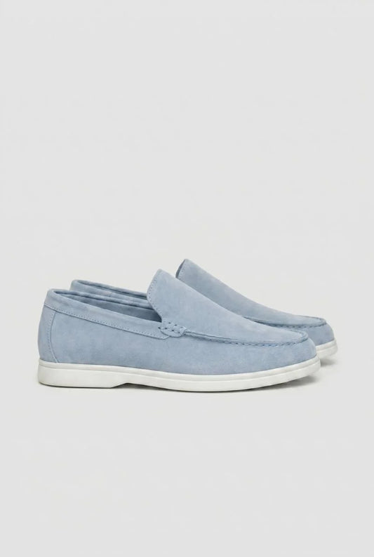 Fabrizio Heren Schoenen | Suède Loafer Dessin | Contrasterende Zoolrand