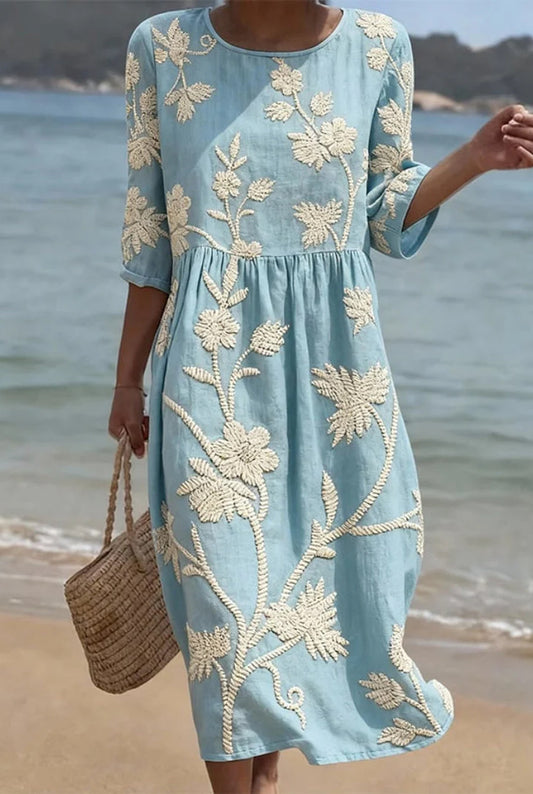 Alfonsina Women's Midi Dress | Floral-print | Balloon Sleeves