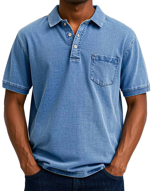 Egidio Heren Polo Shirt | Borststak Detail | Klassieke Kraag
