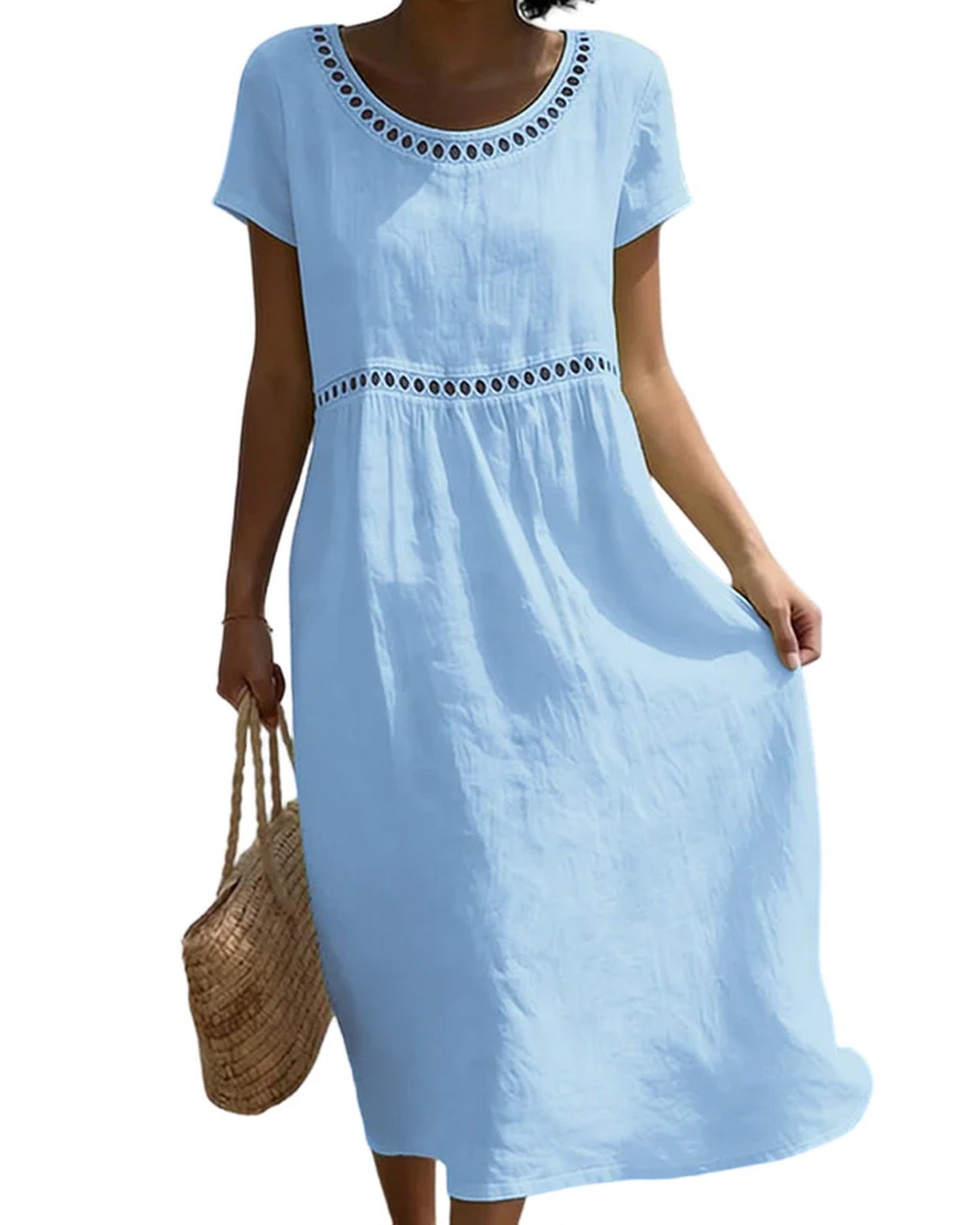Alessandra Dames Midi Dress | Round Neckline | Summer
