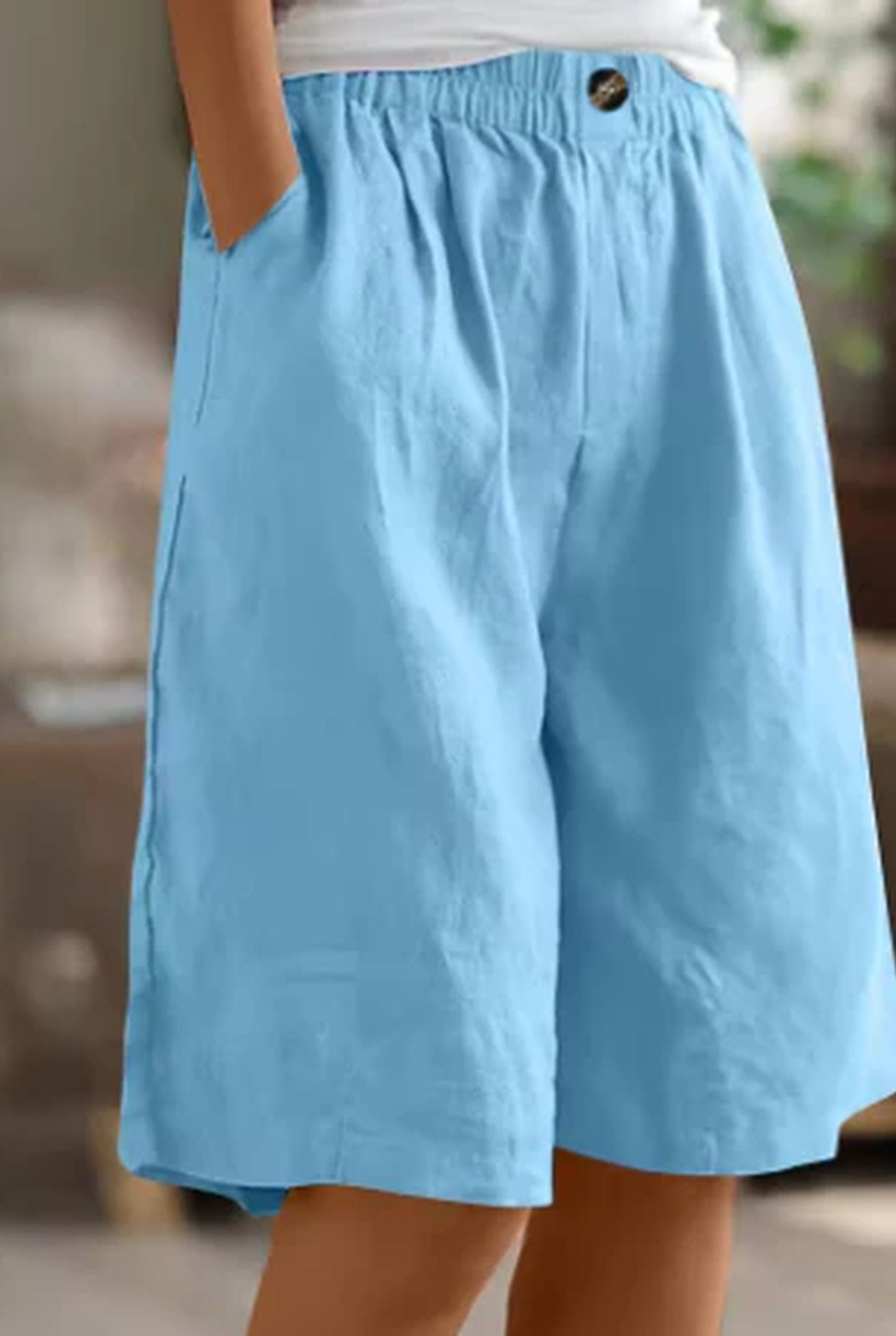 Amata Dames Broek | Wijde Pijpen | Elastische Tailleband