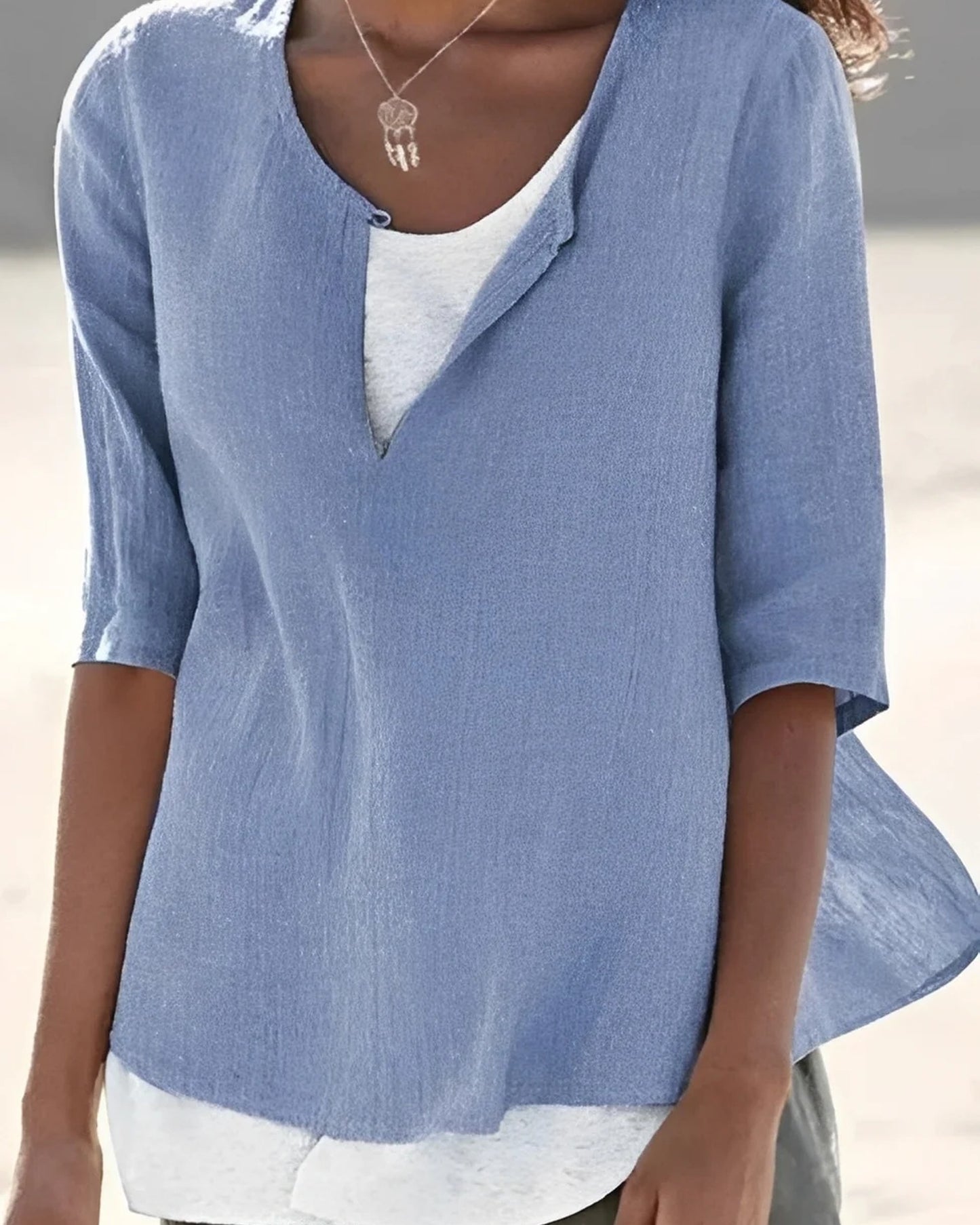 Ofélie Women's Top | V-Neck | Short Sleeves