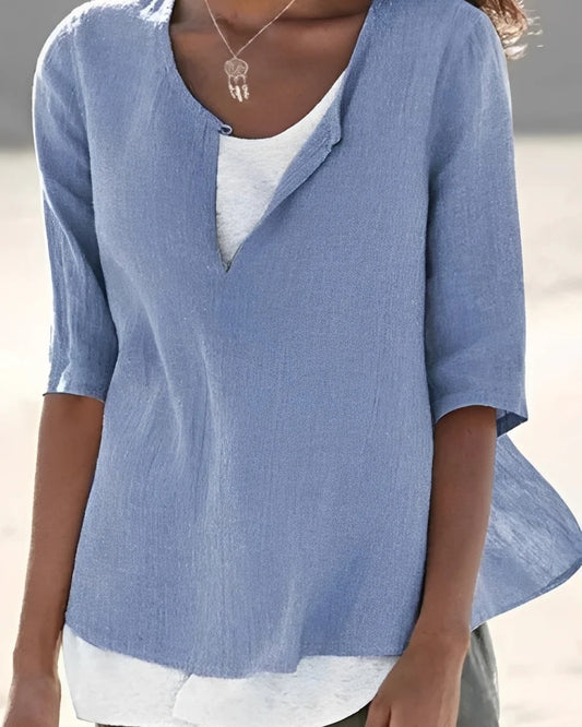Ofélie Dames Top | V-Hals | Korte Mouwen