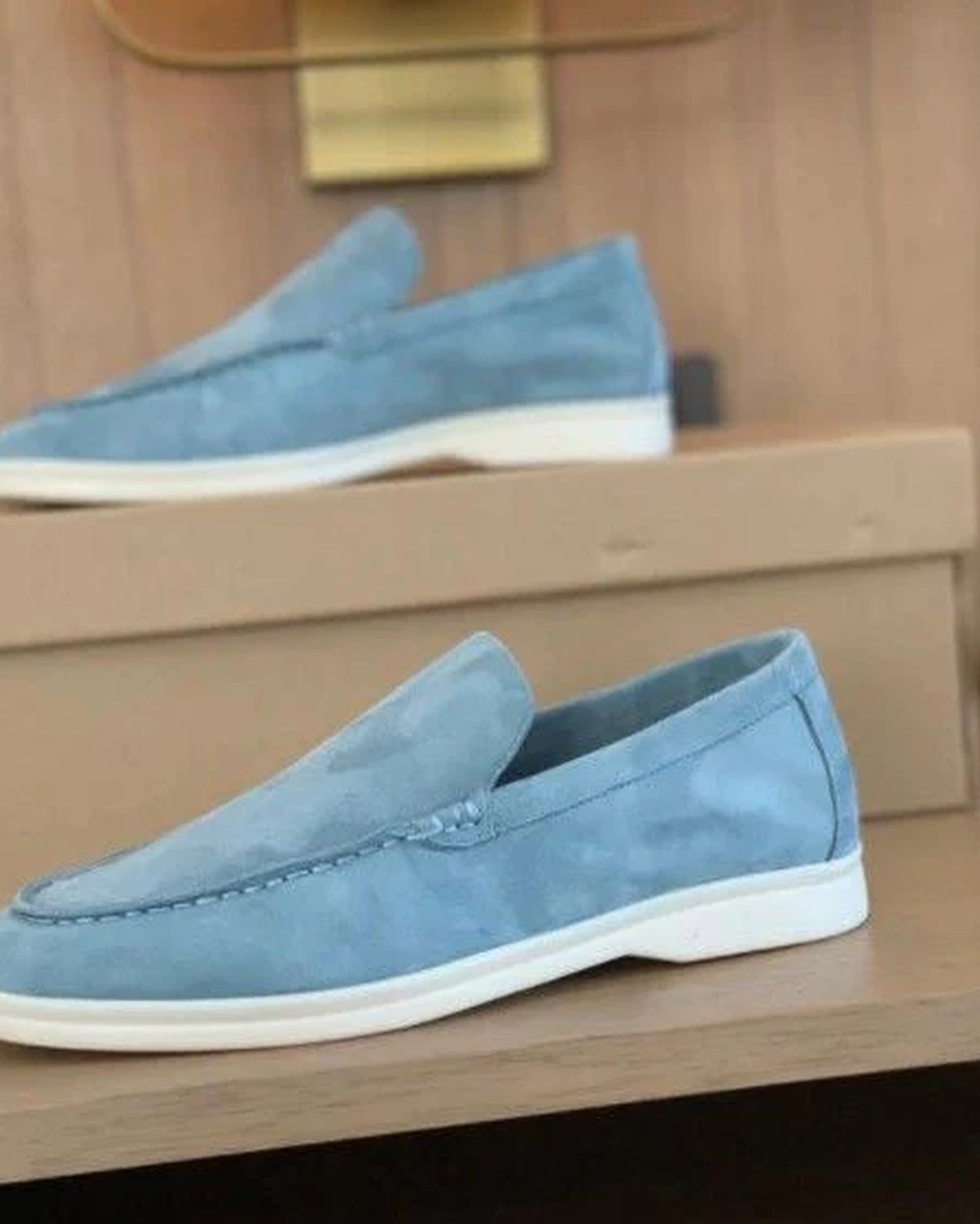 Enzo Heren Loafers | Suede Finish | Kontrastfarvet Sålkant