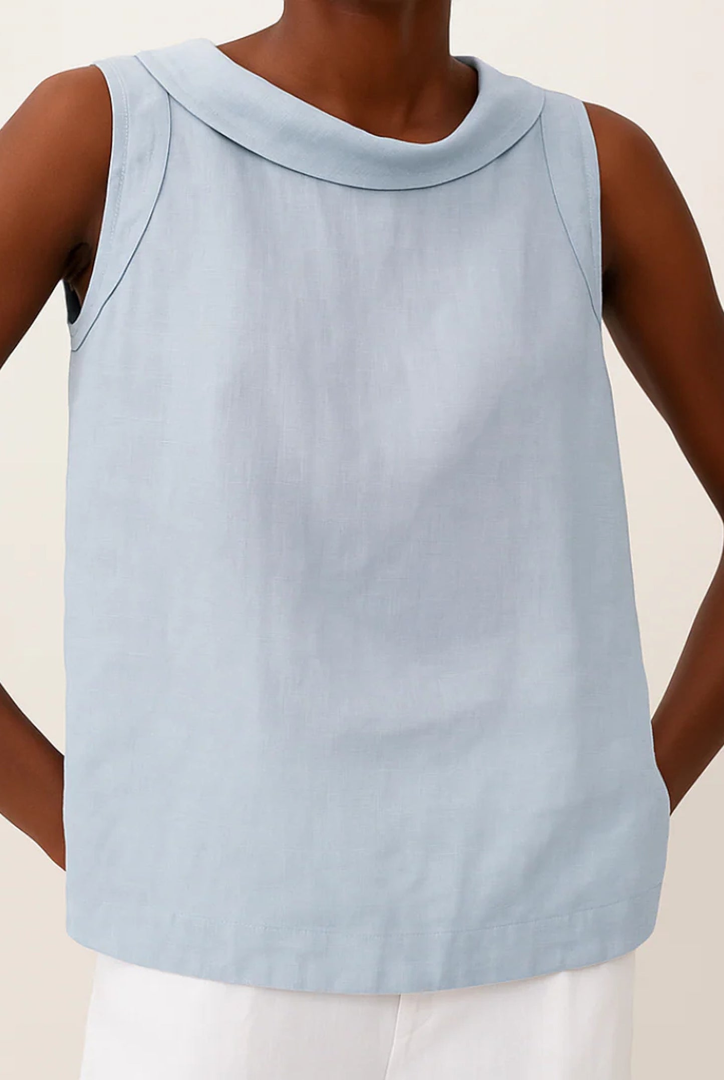 Alide Dames Top | Ronde Kraag | Mouwloos