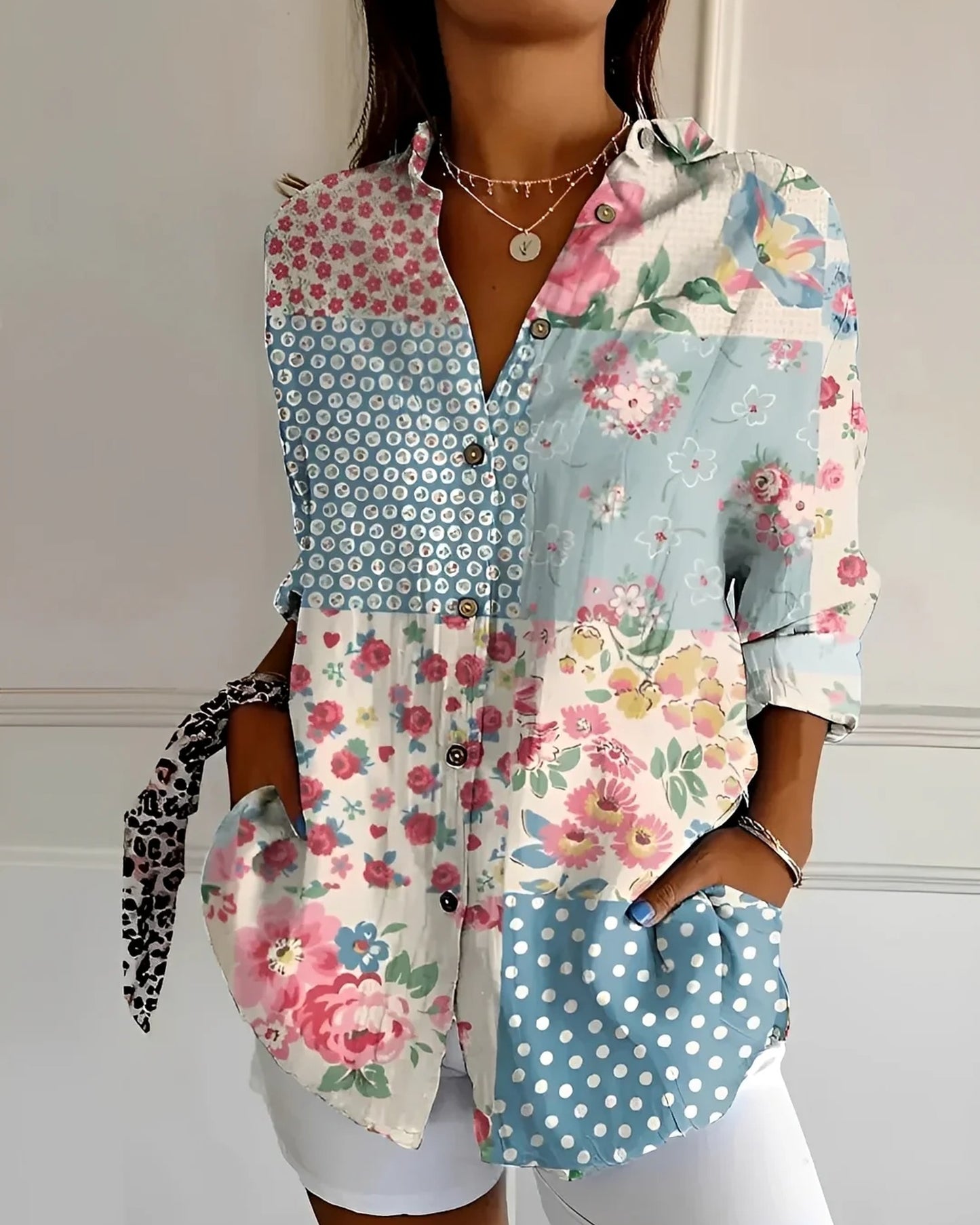 Noëllie Dames Blouse | Bloemenprint | Lange Mouwen