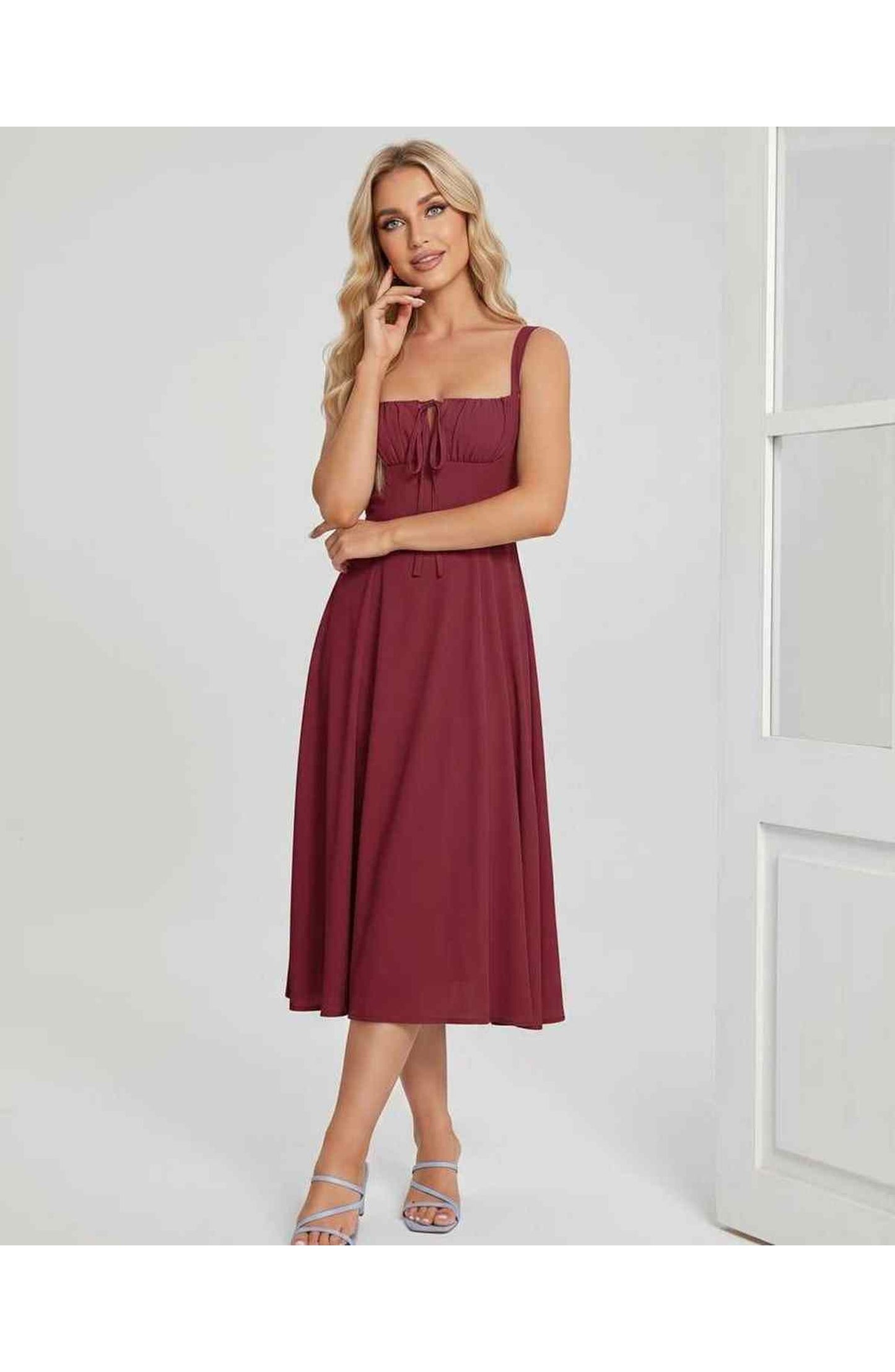 Lætitia Women's Midi Dress | Square Neck | A-line