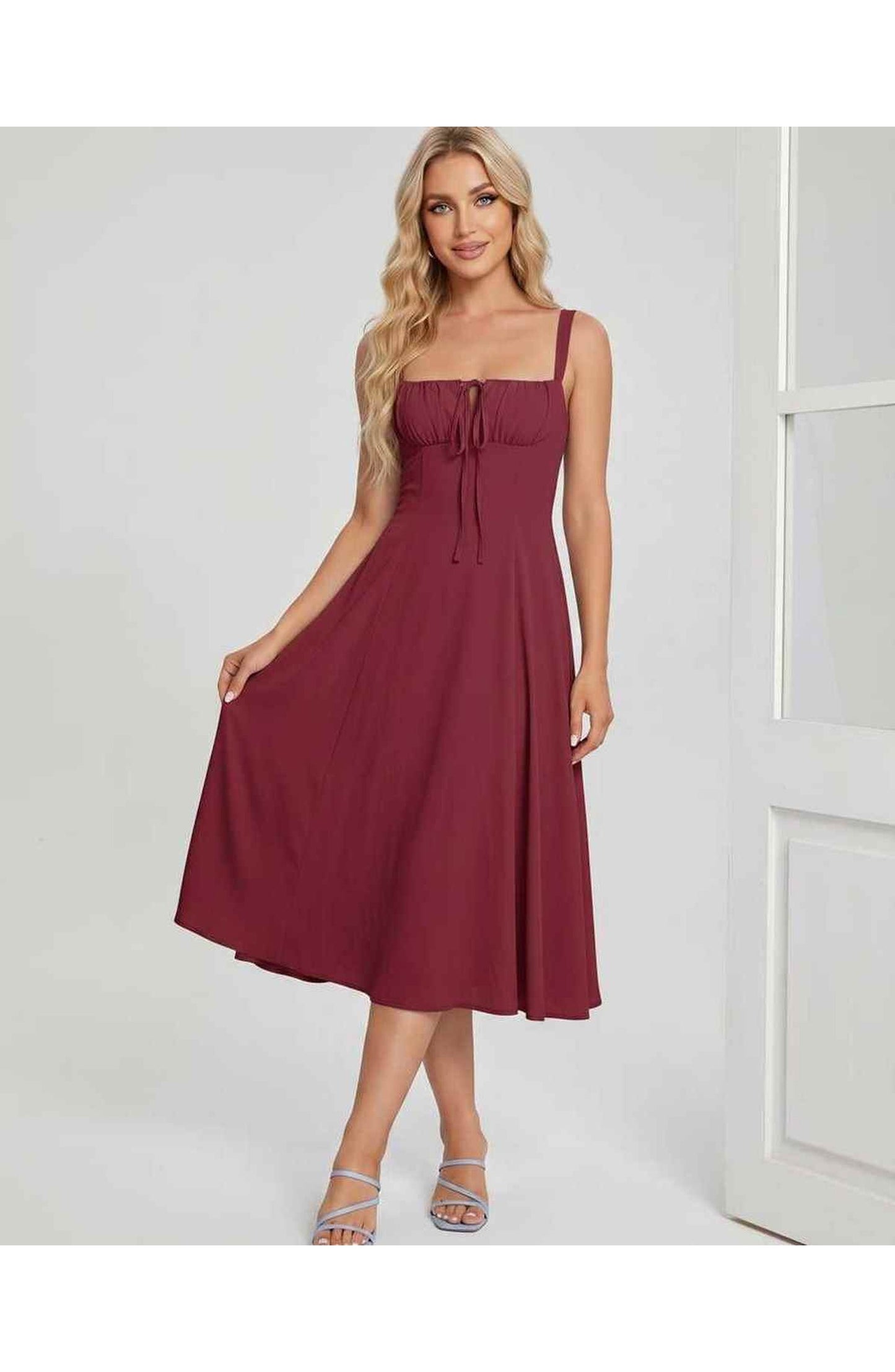 Lætitia Women's Midi Dress | Square Neck | A-line