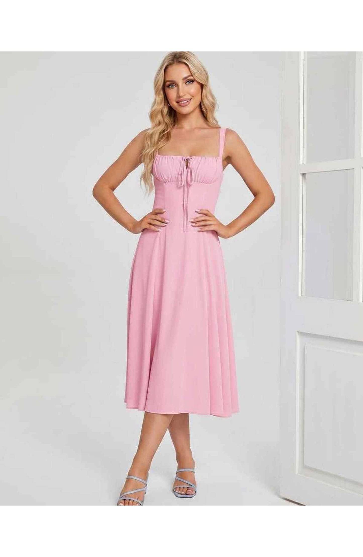 Lætitia Women's Midi Dress | Square Neck | A-line