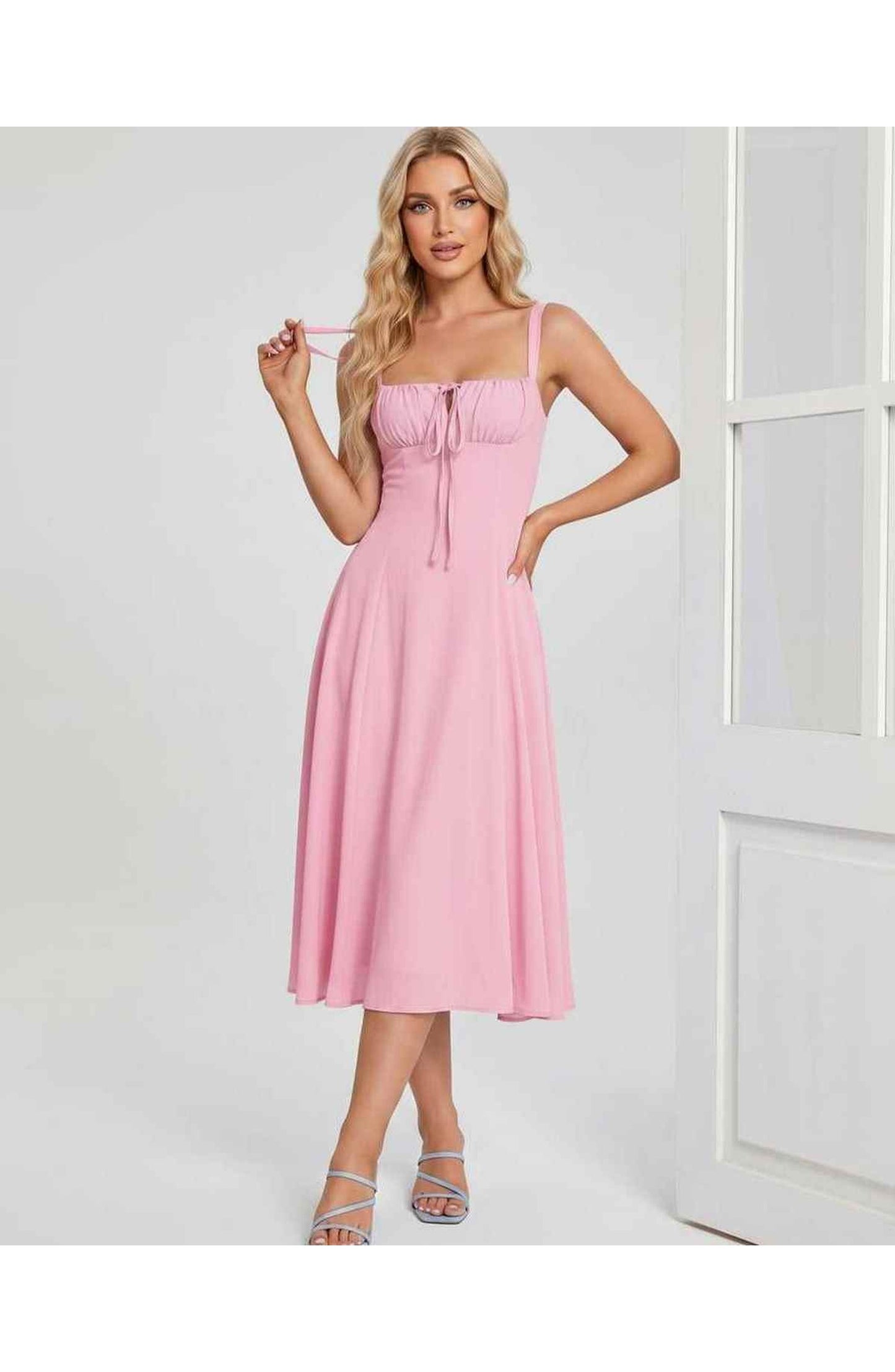 Lætitia Women's Midi Dress | Square Neck | A-line
