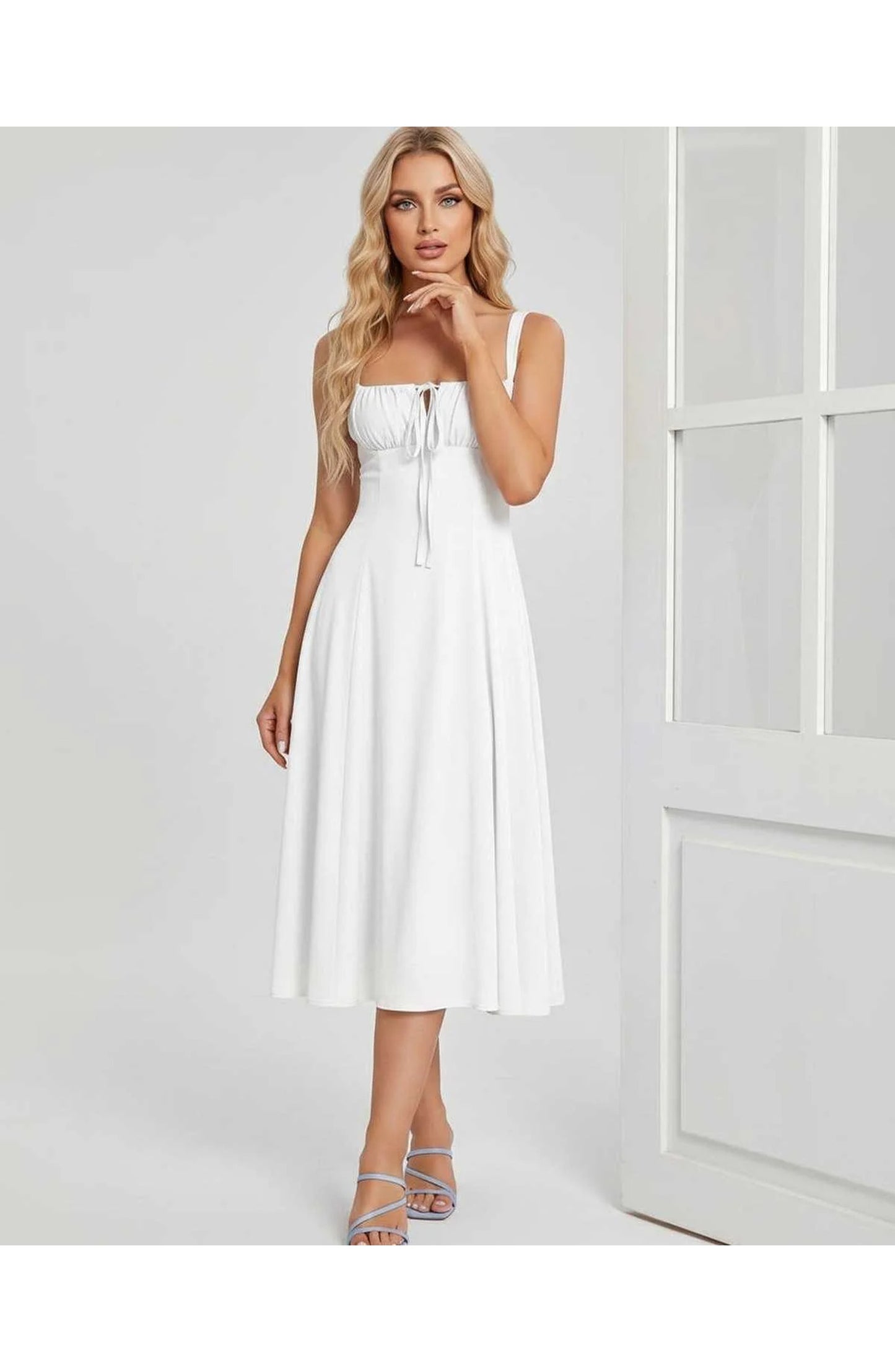 Lætitia Women's Midi Dress | Square Neck | A-line