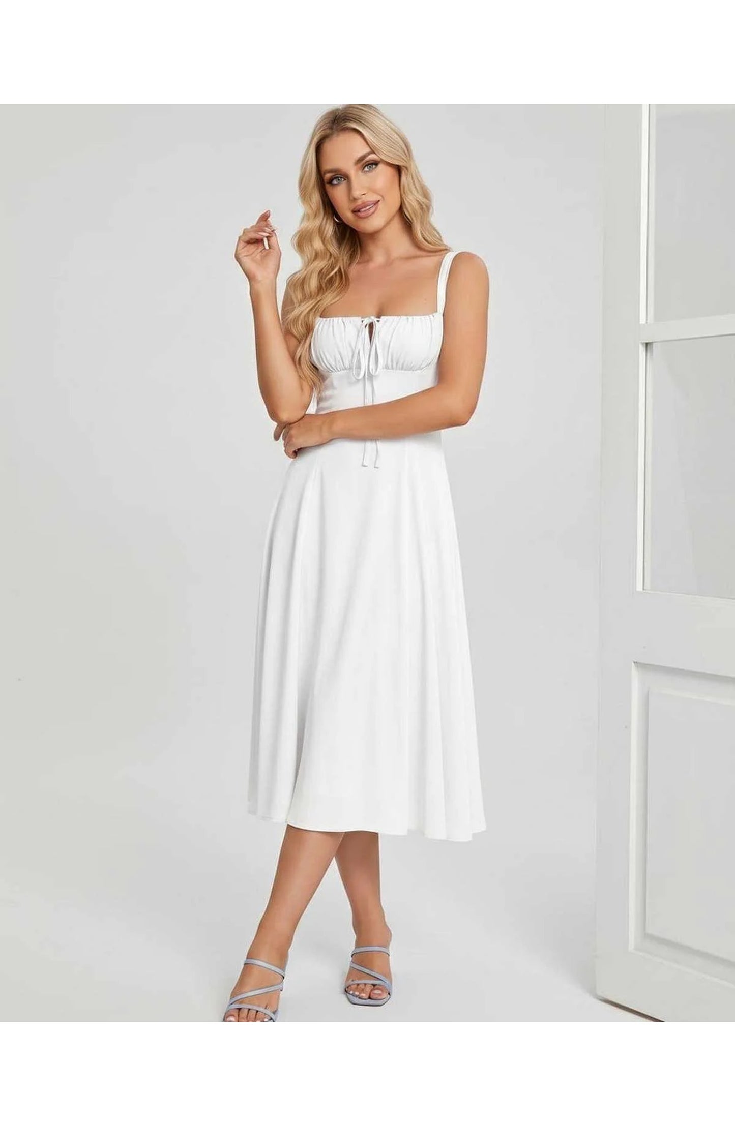 Lætitia Women's Midi Dress | Square Neck | A-line