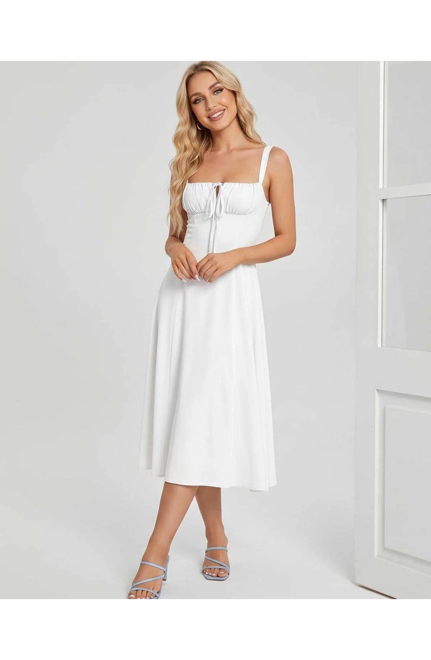Lætitia Women's Midi Dress | Square Neck | A-line