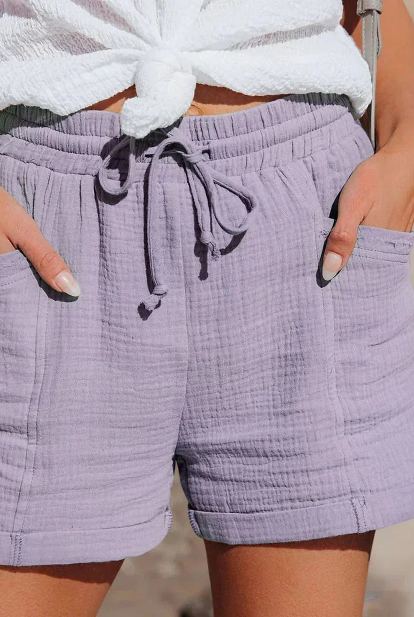 Augusta Dames Short | Elastische Taille | Gerafelde Zomen