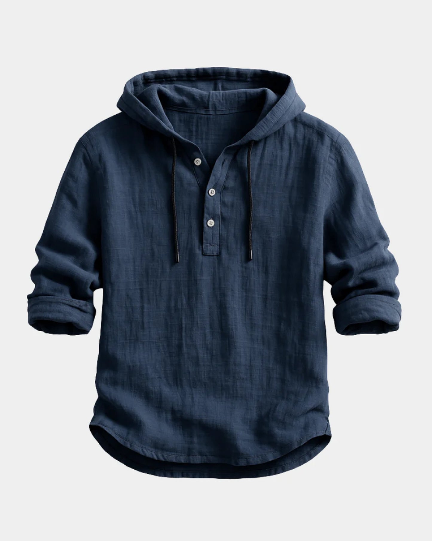 Elia Heren T-Shirt | Henleyhals | Capuchon met Trekkoorden